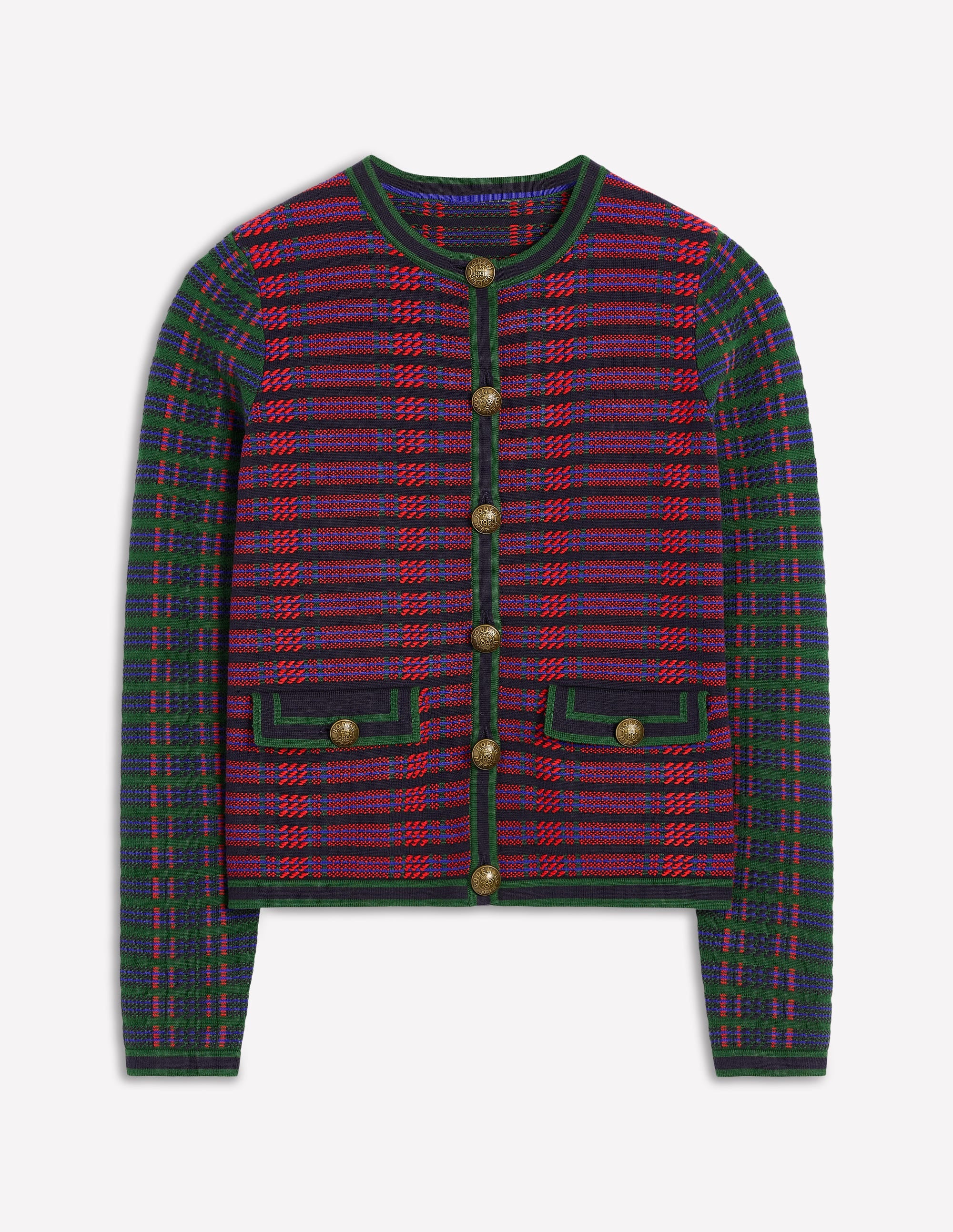 Holly Knitted Jacket-Multi, Check - Image 5