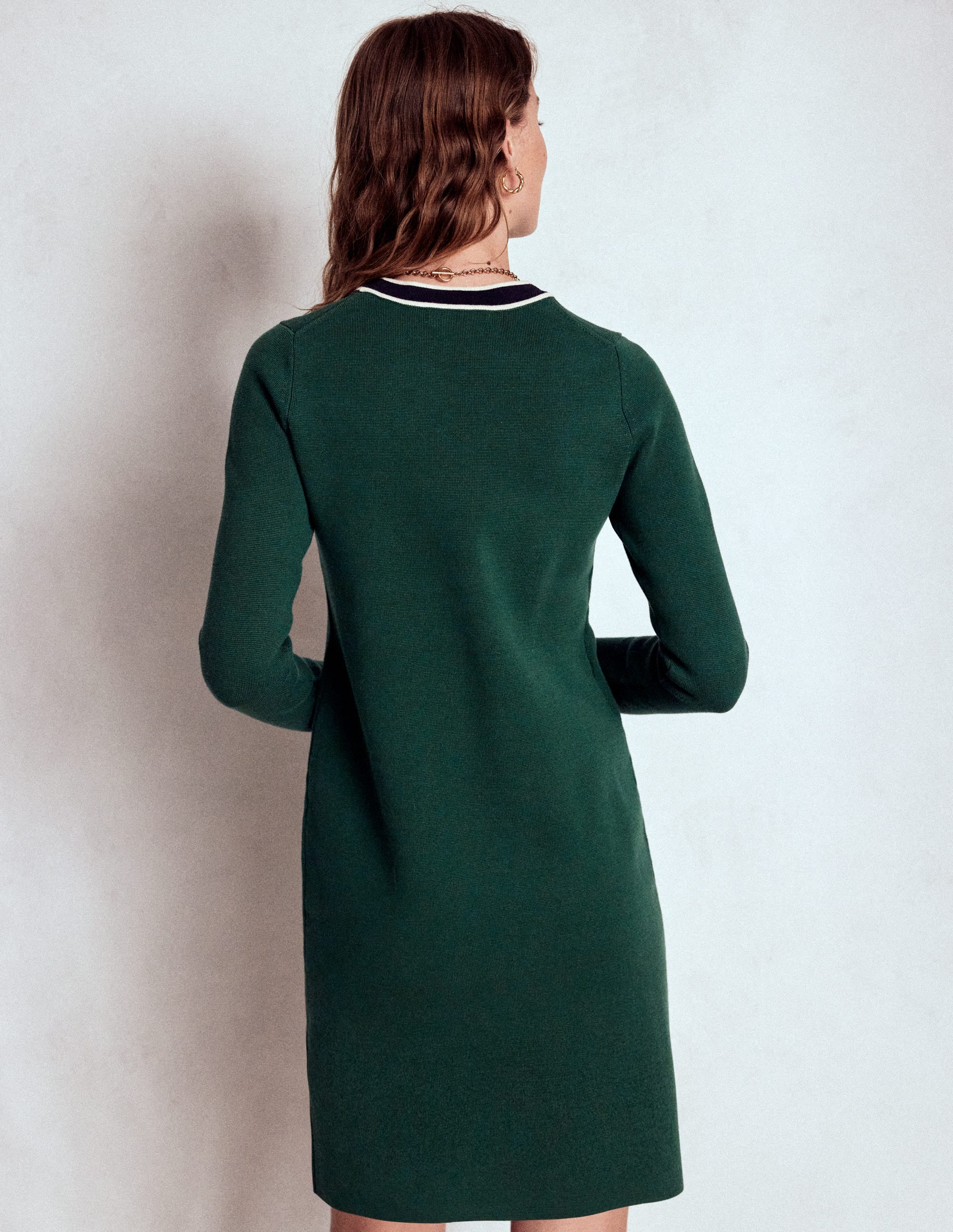 Holly Knitted Shift Dress-Emerald Night - Image 3