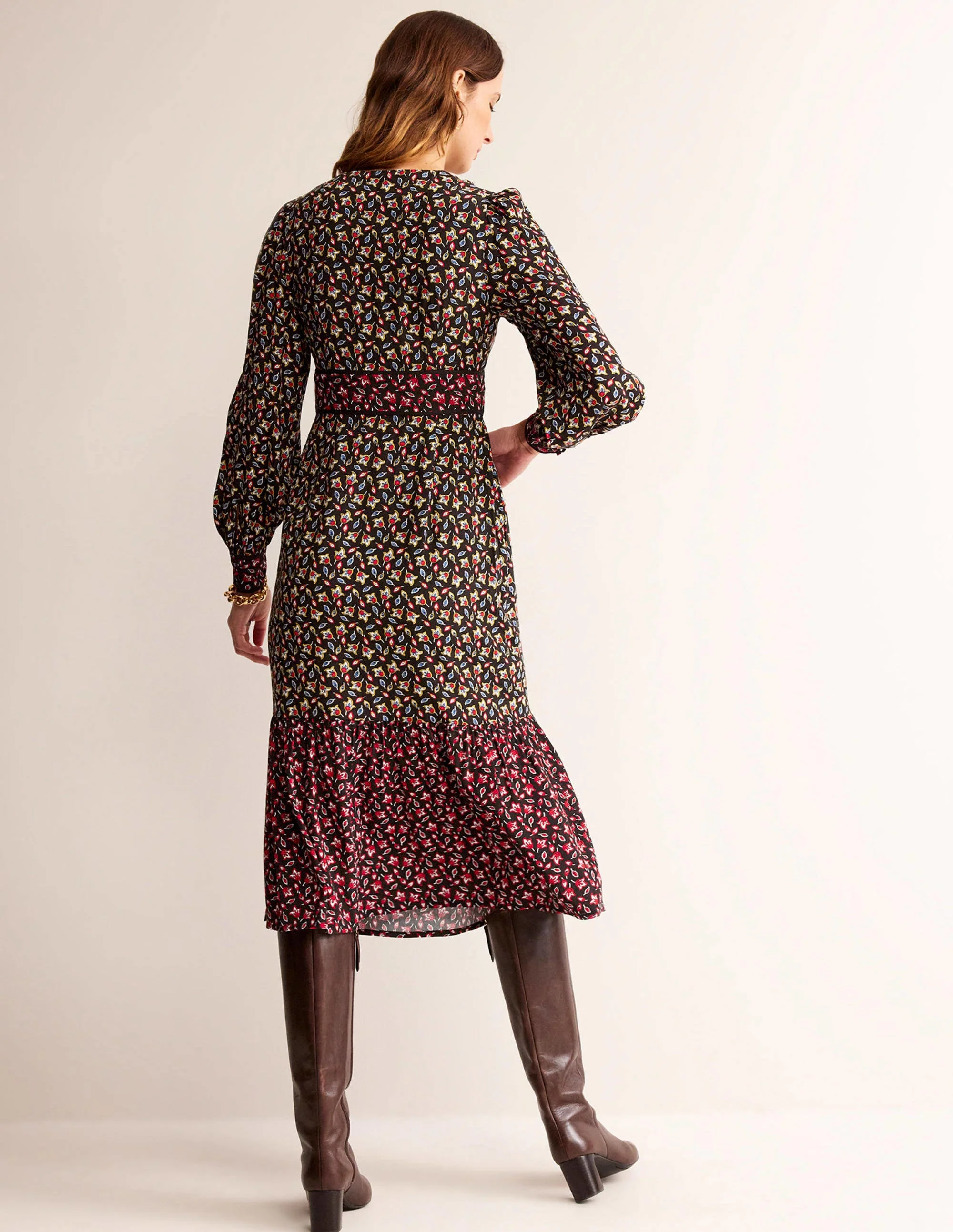 Hotch Potch Tiered Tea Dress-Multi, Tulip Bud - Image 3