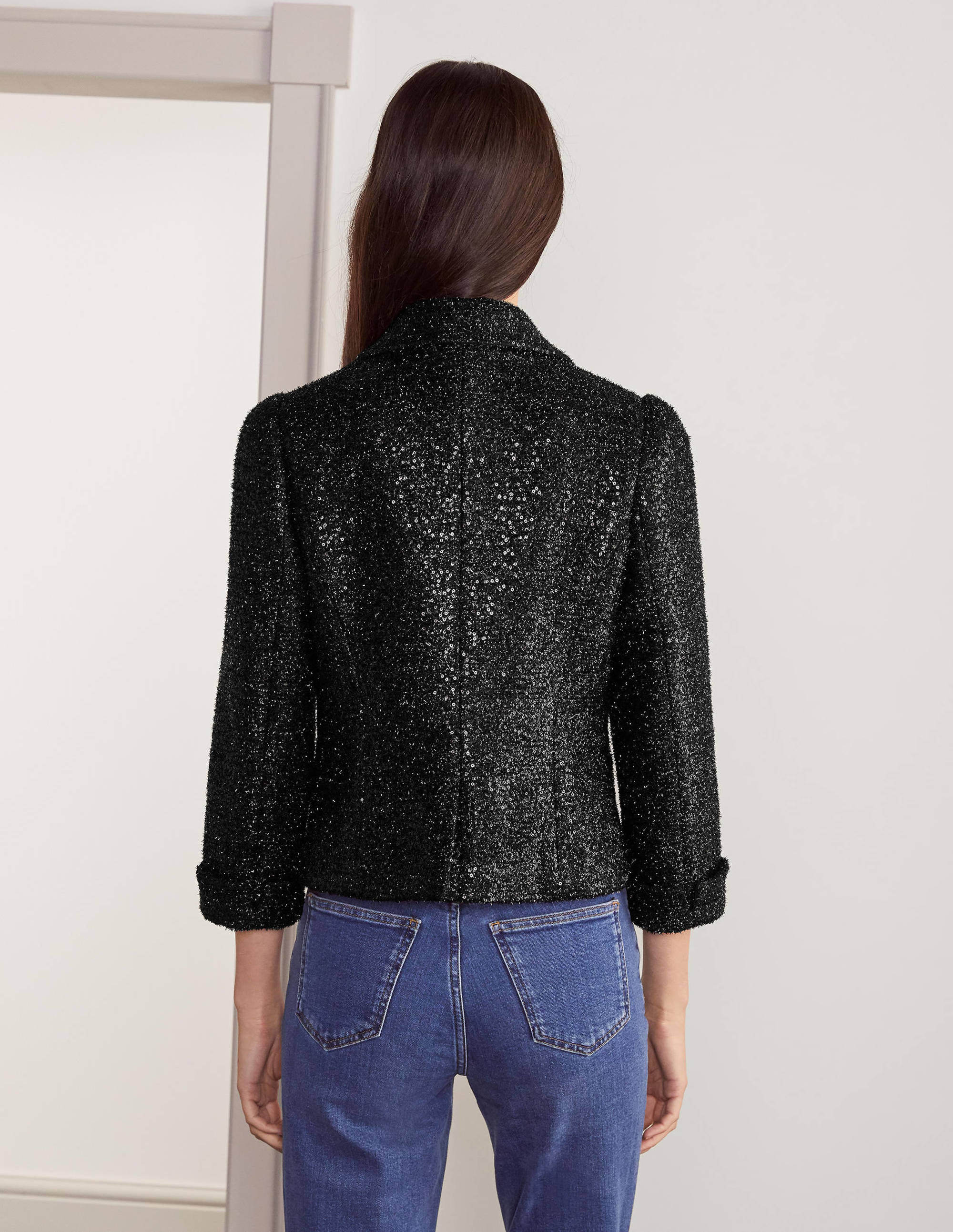 Imelda Sequin Jacket-Black Sequin - Image 2