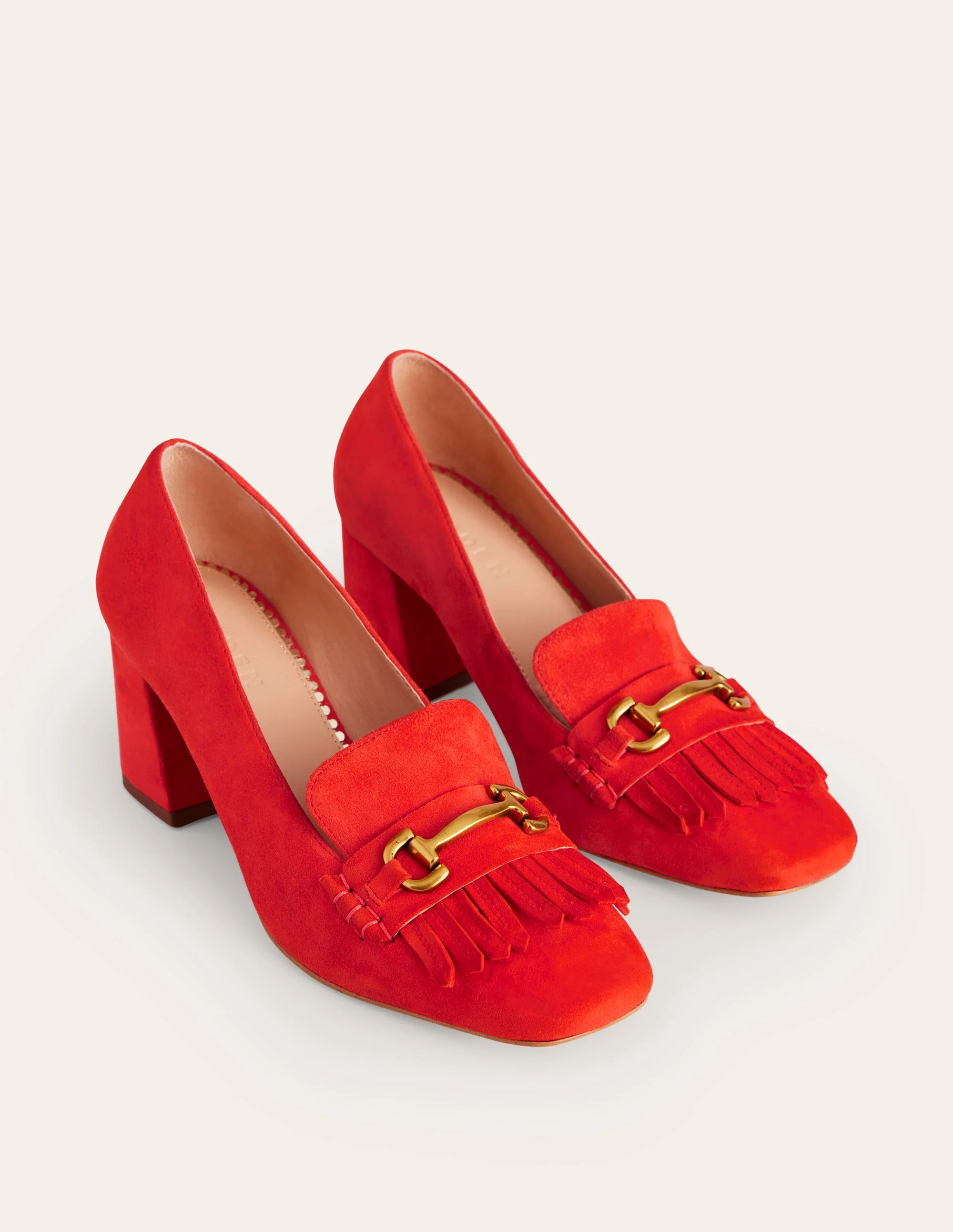 Iris Ghillie Heeled Loafers-Red Suede - Image 3