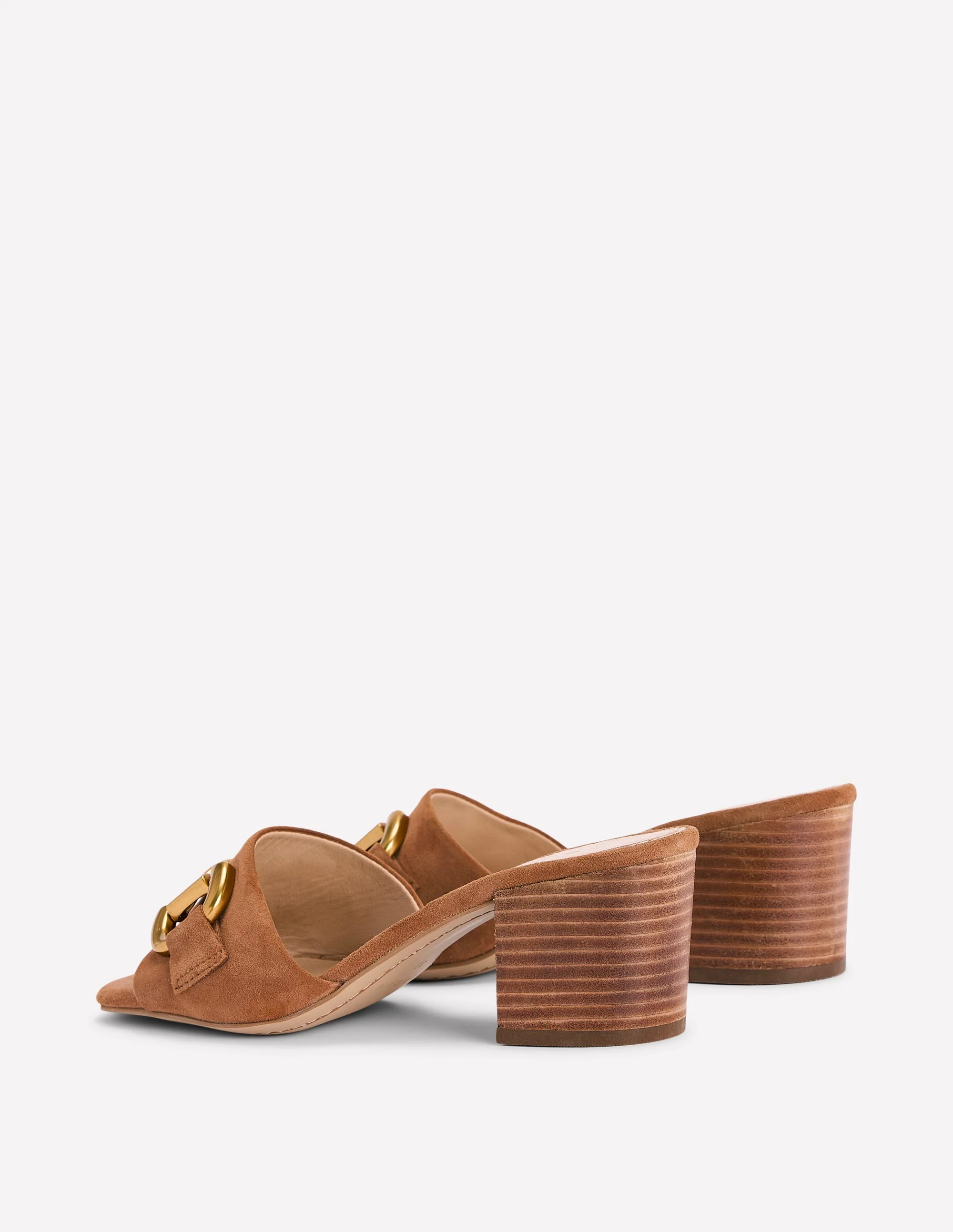 Iris Snaffle Heeled Mules-Tan - Image 3