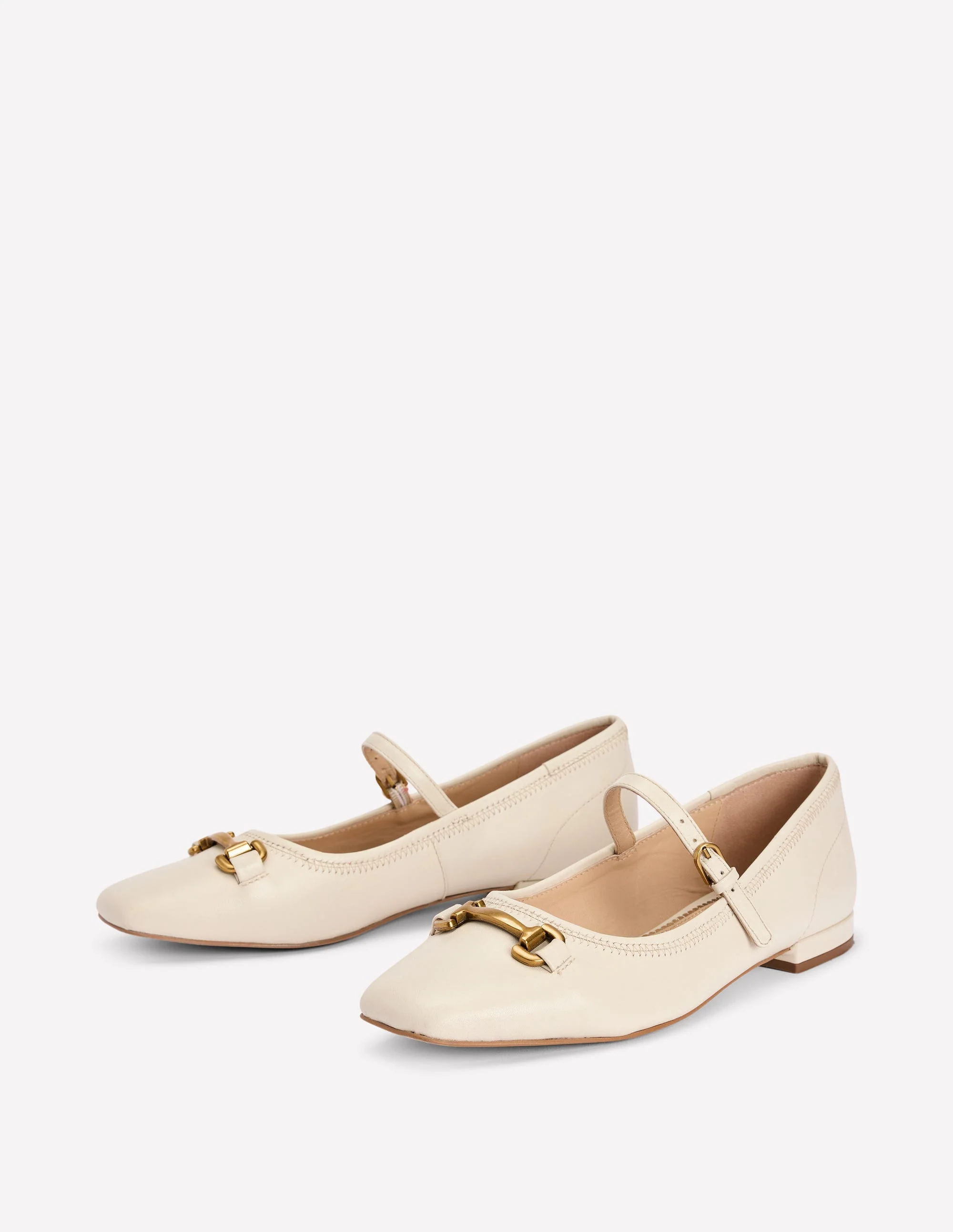 Iris Snaffle Mary Jane Flats-Ecru - Image 2