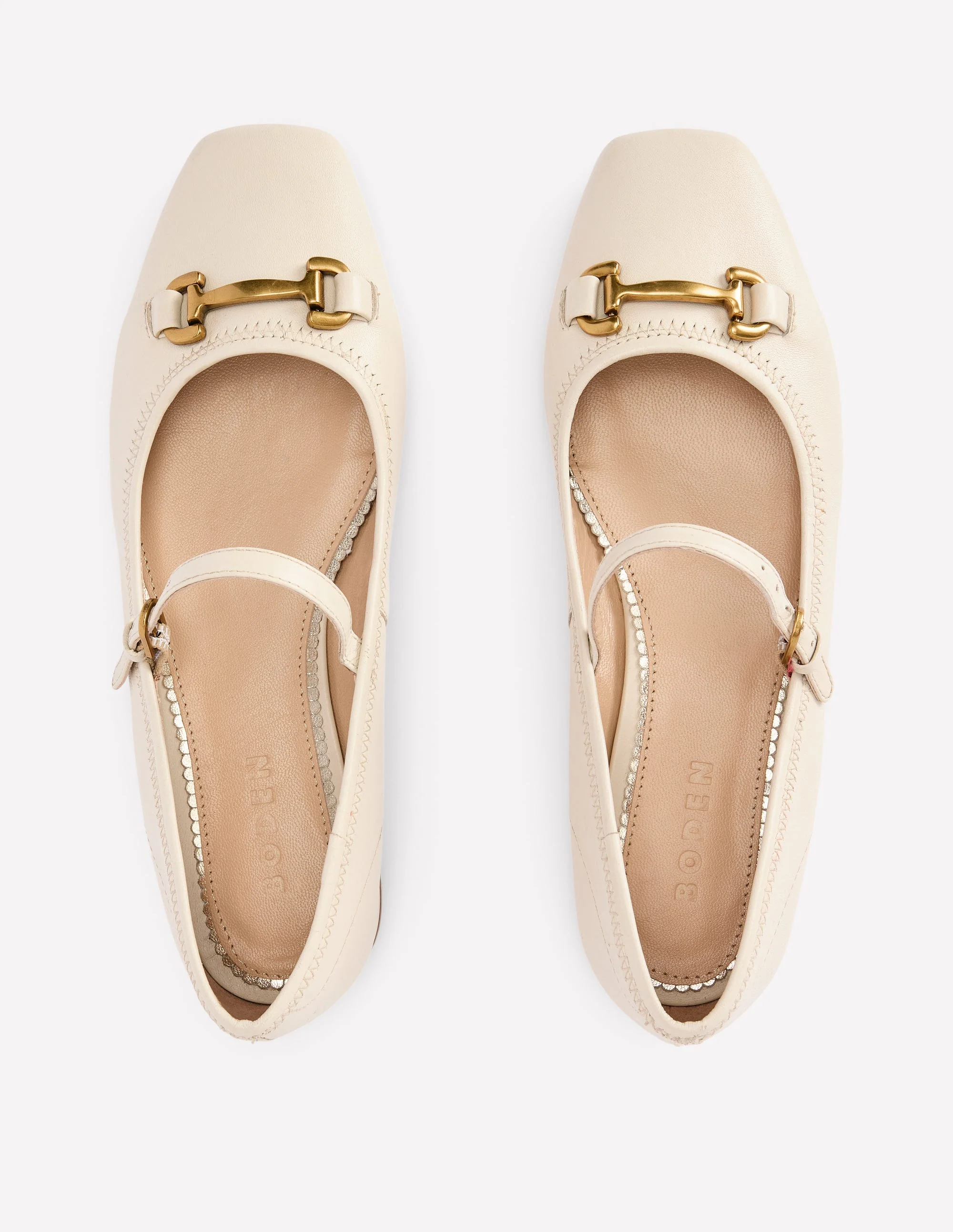 Iris Snaffle Mary Jane Flats-Ecru - Image 4