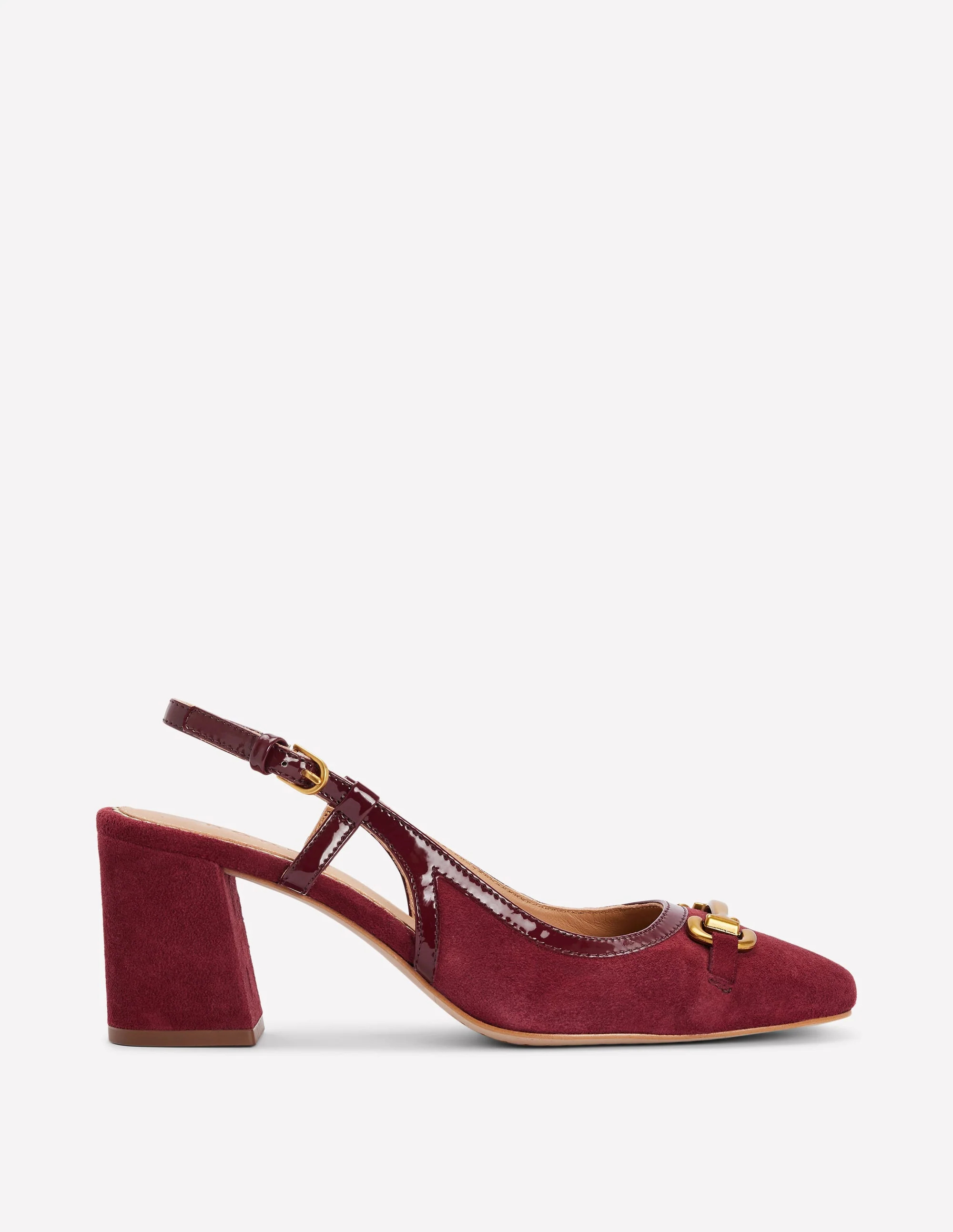 Iris Snaffle Slingback Heels-Oxblood