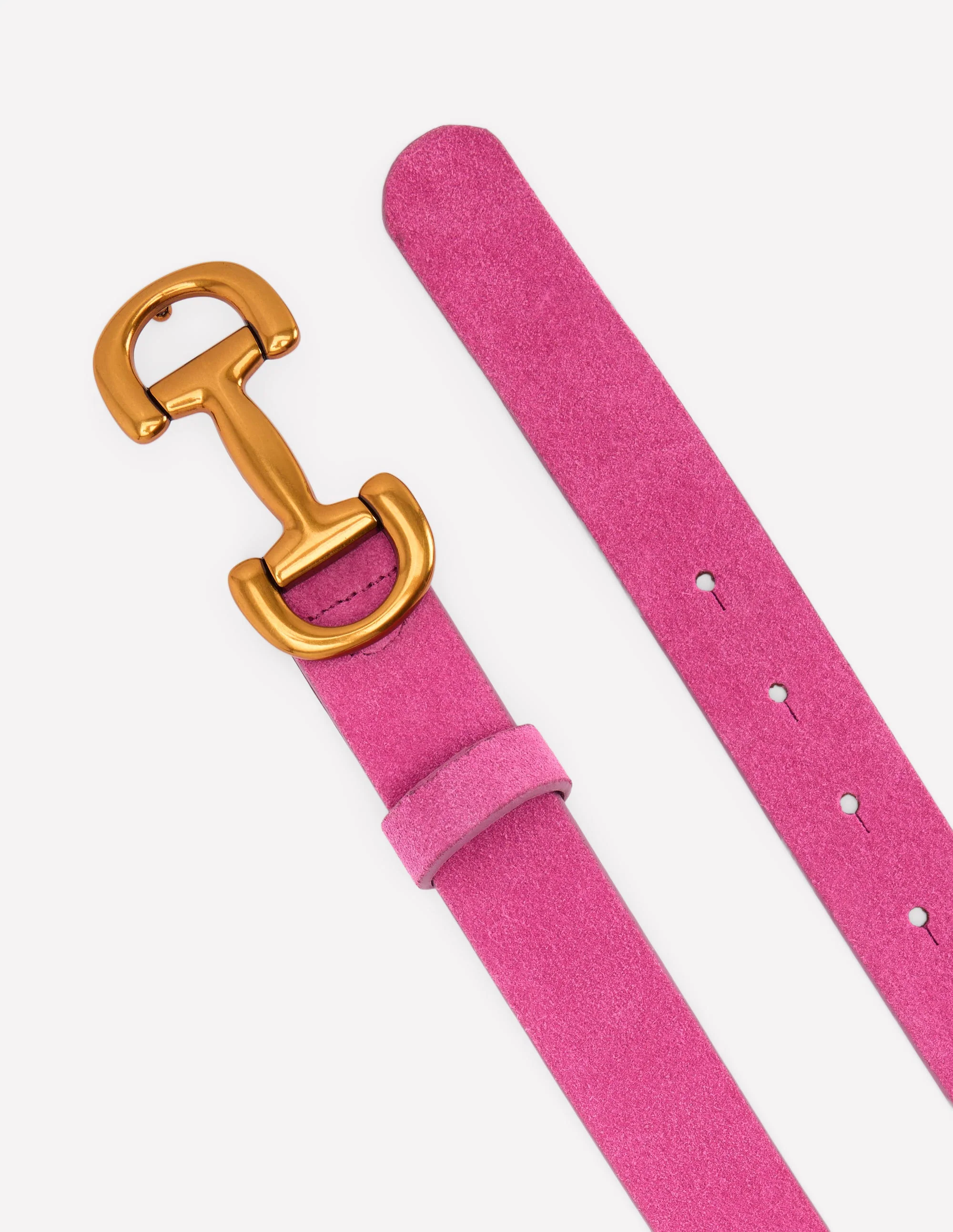 Iris Snaffle-Trim Leather Belt-Pink Peony - Image 3