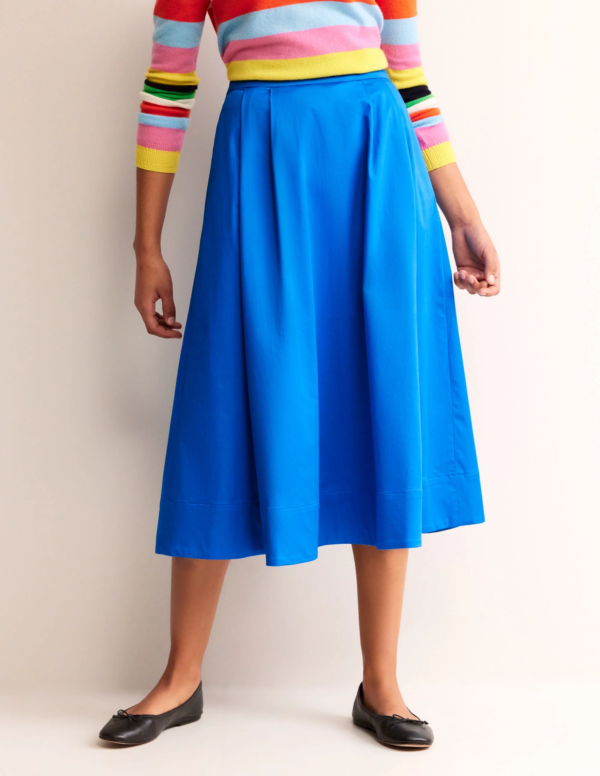 Isabella Cotton Sateen Skirt-Brilliant Blue - Image 4