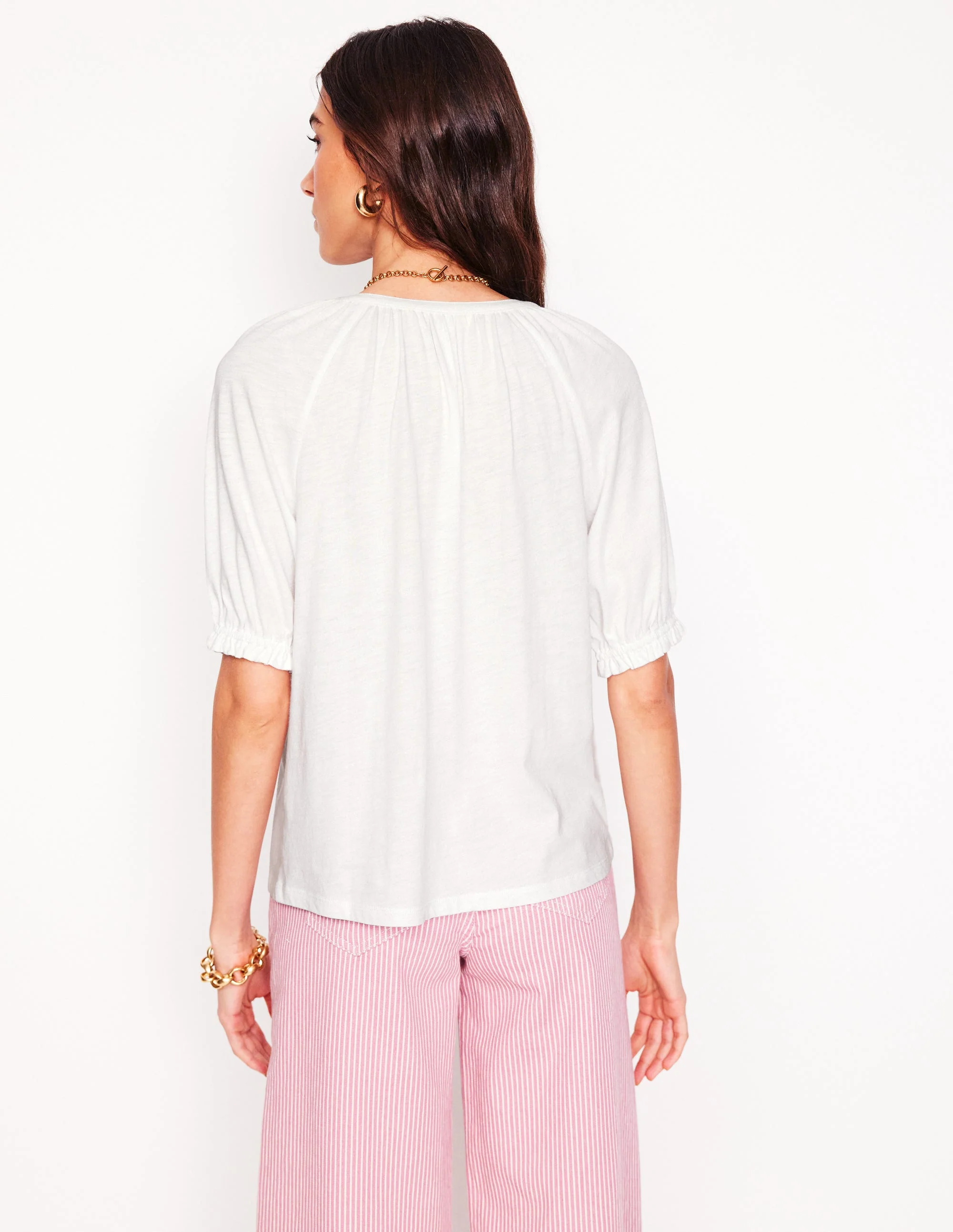 Isla Jersey Shirt-White - Image 3