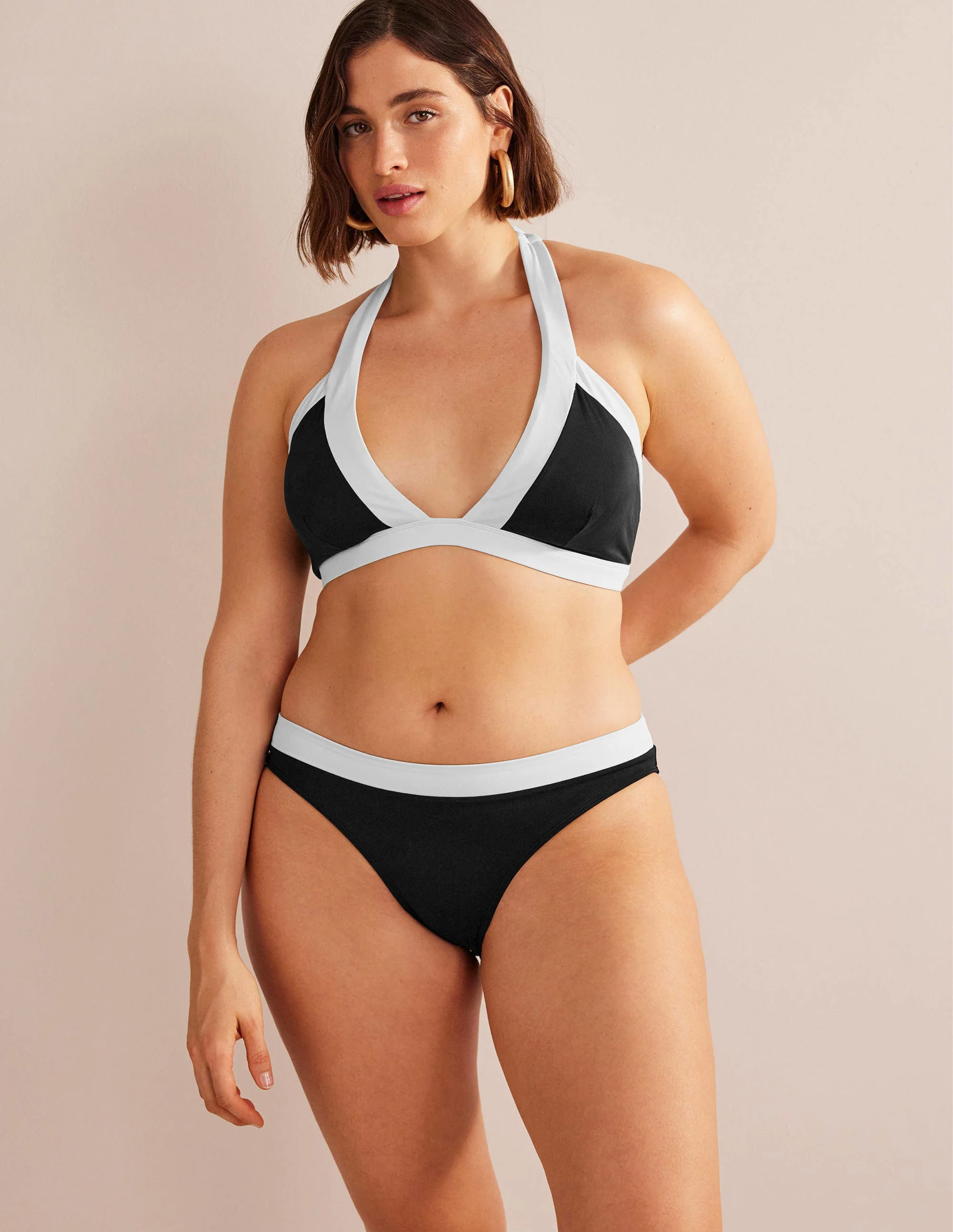 Ithaca Halter Bikini Top-Black Colourblock - Image 6