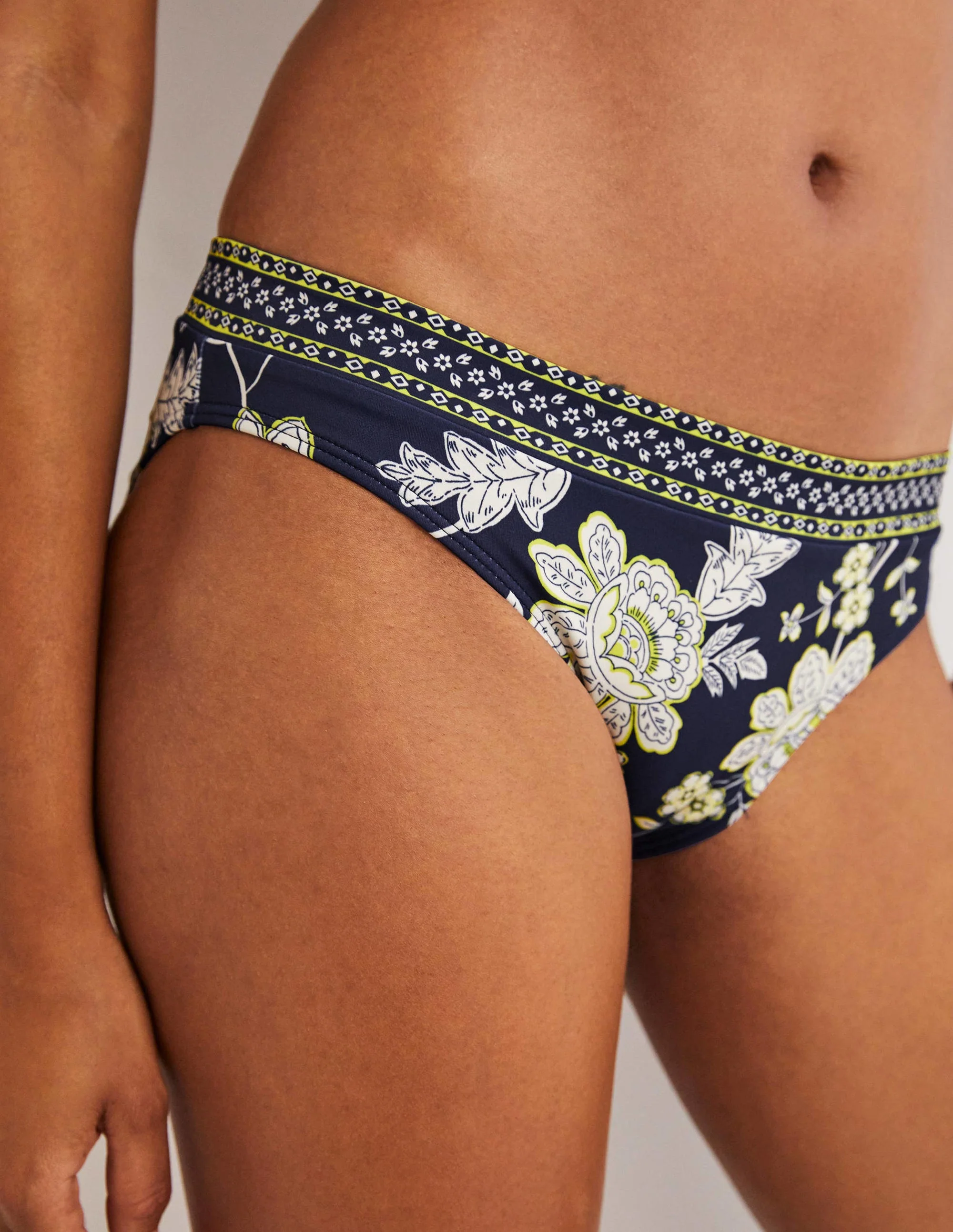 Ithaca Panel Bikini Bottoms-Navy, Chintz Bloom - Image 2