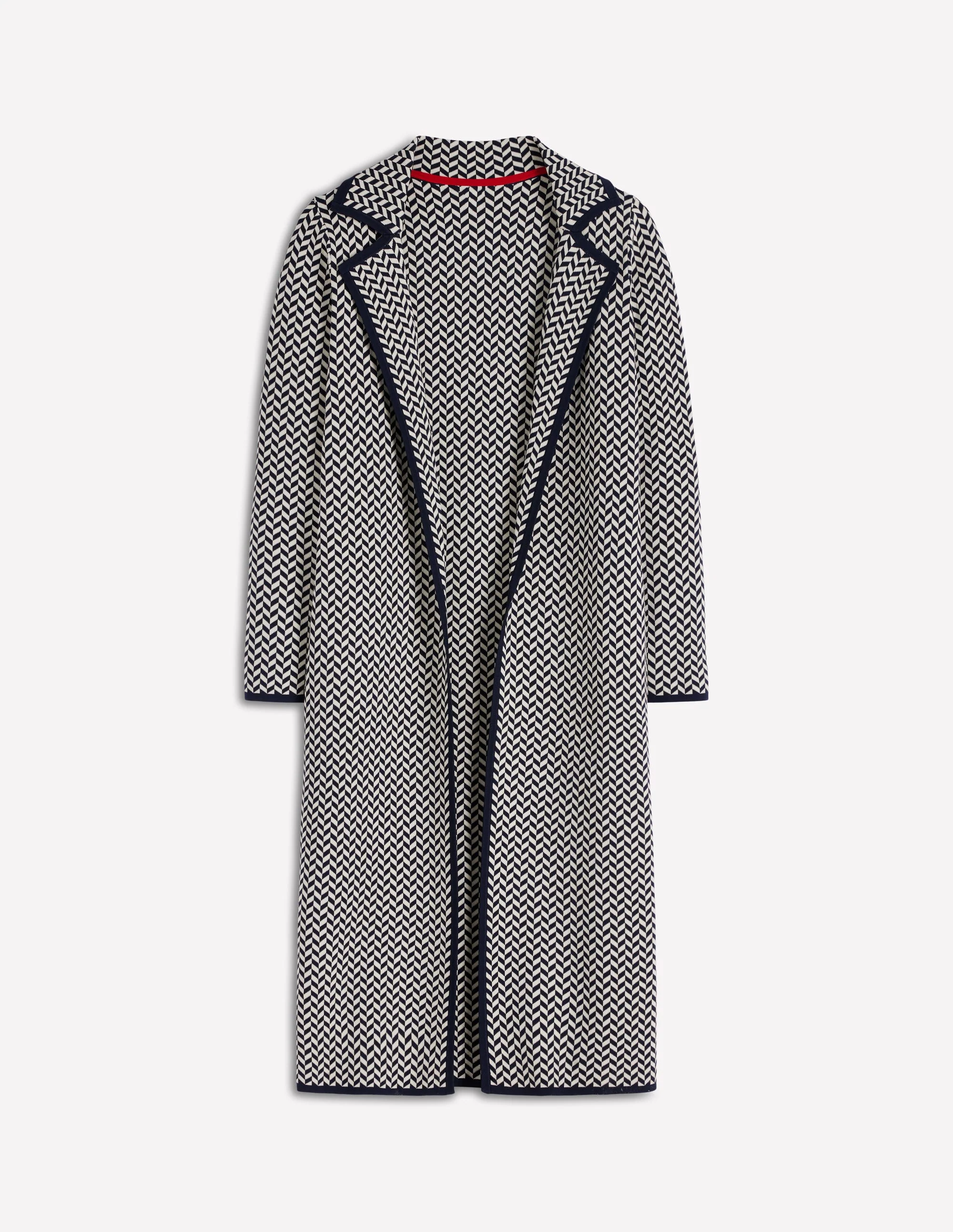 Jacquard Coatigan-Navy/ Ivory Dogtooth - Image 6