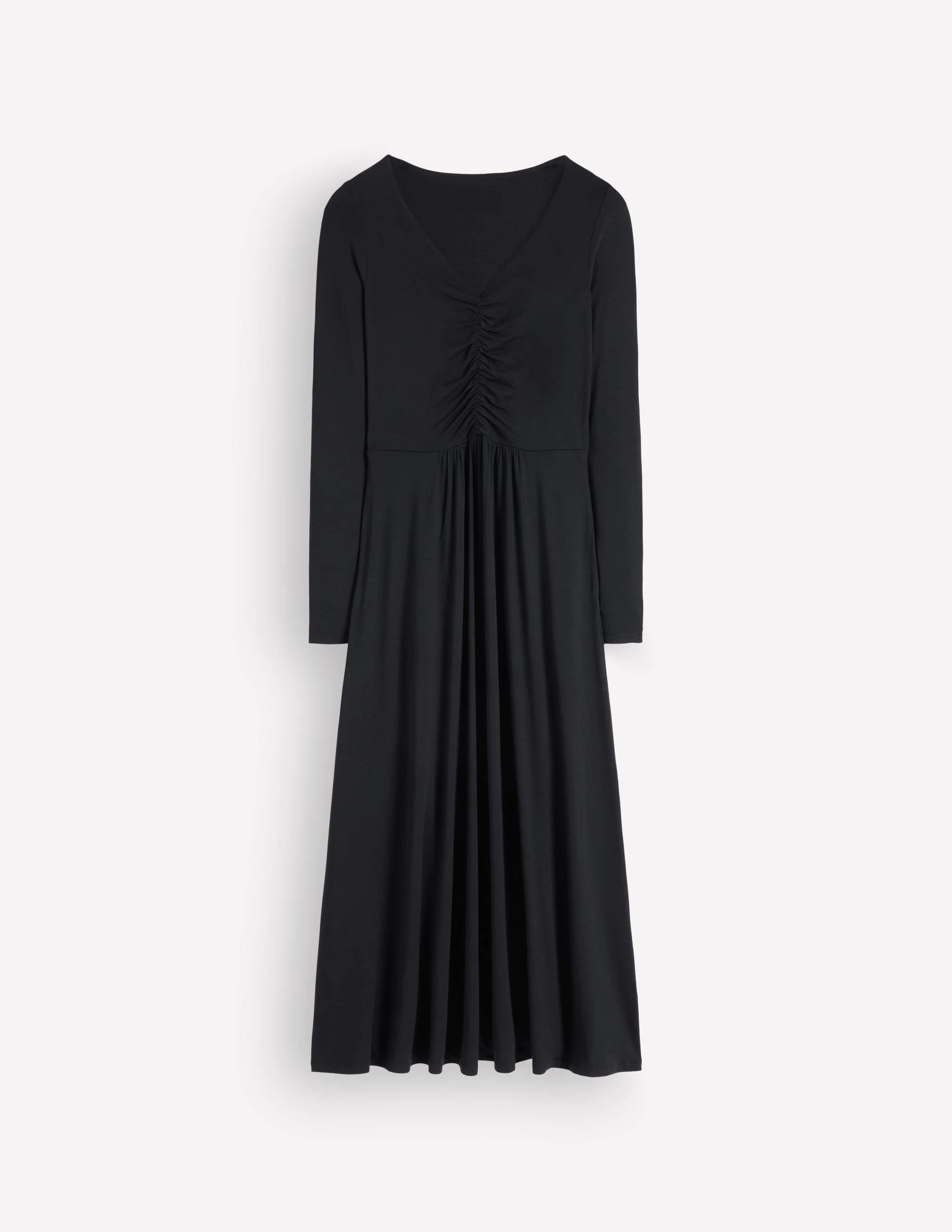 Jasmine Ruched Jersey Dress-Black - Image 5