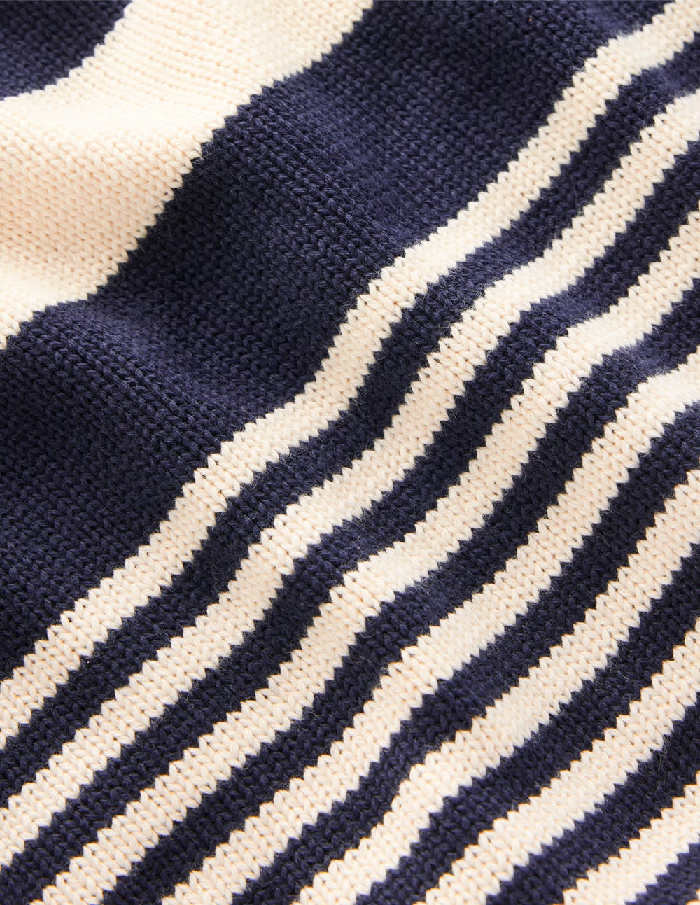 Jemma Chunky Cotton Sweater-Warm Ivory/ Navy - Image 6
