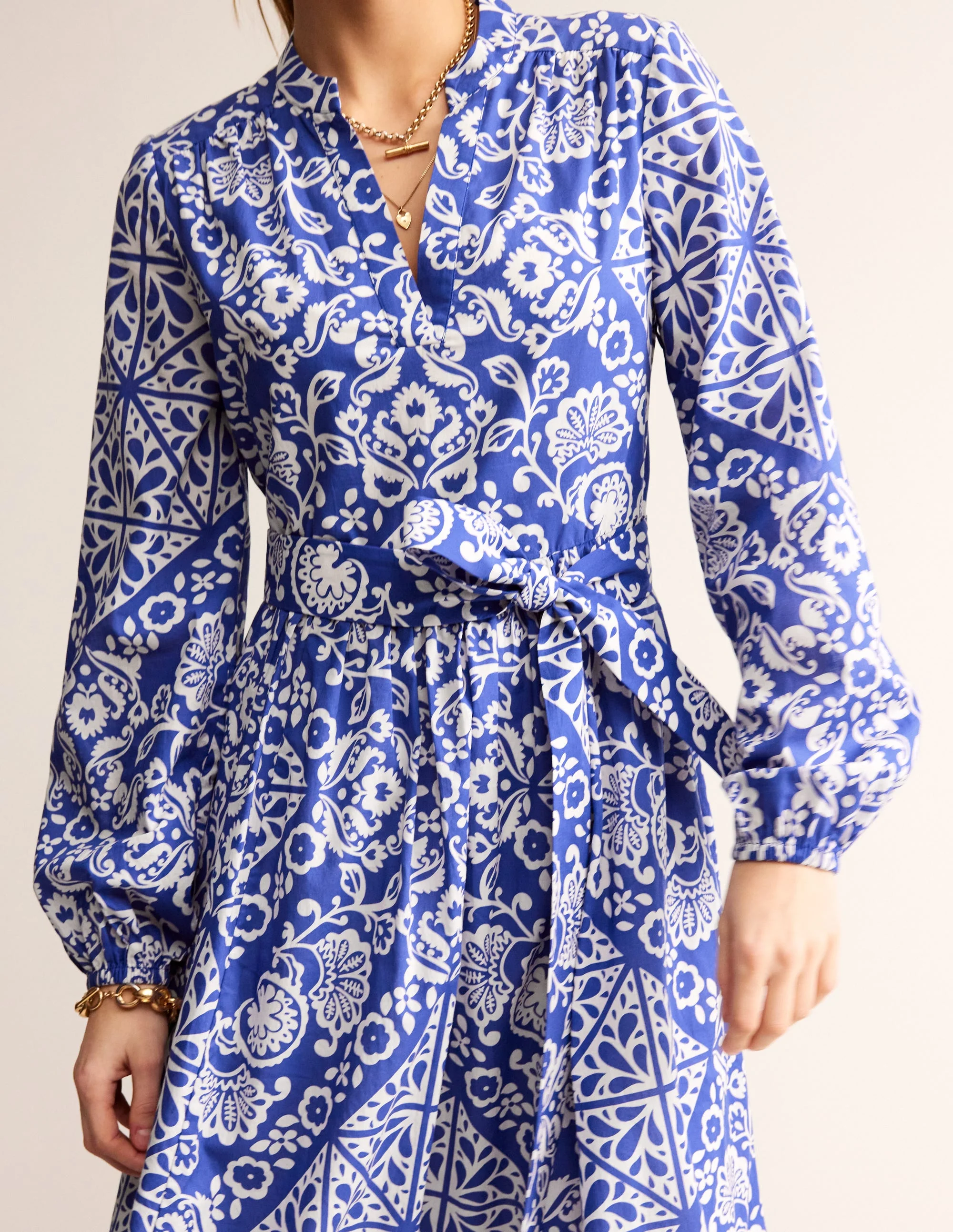 Jen Cotton Midi Dress-Surf the Web, Mosaic Terrace - Image 3