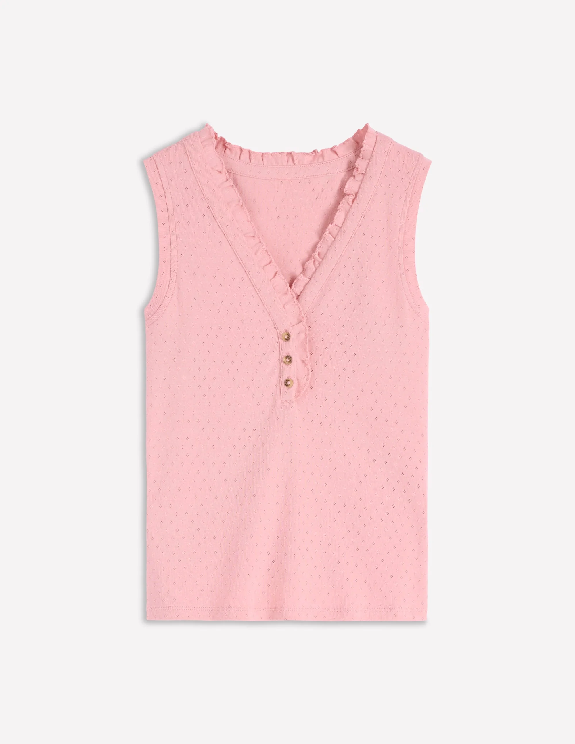 Jersey Henley Pajama Vest-Light Pink - Image 5