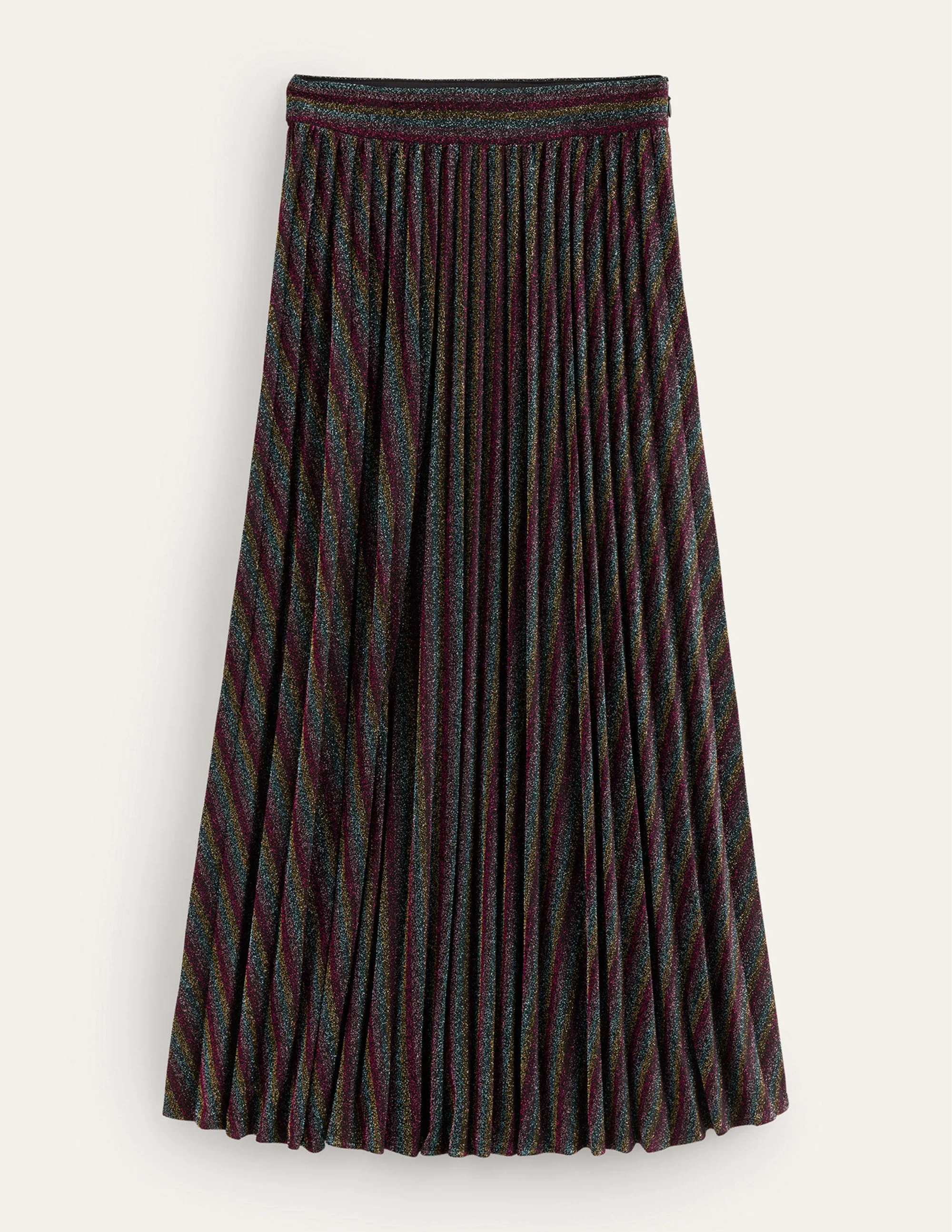 Jersey Metallic Pleated Skirt-Multi Stripe - Image 6