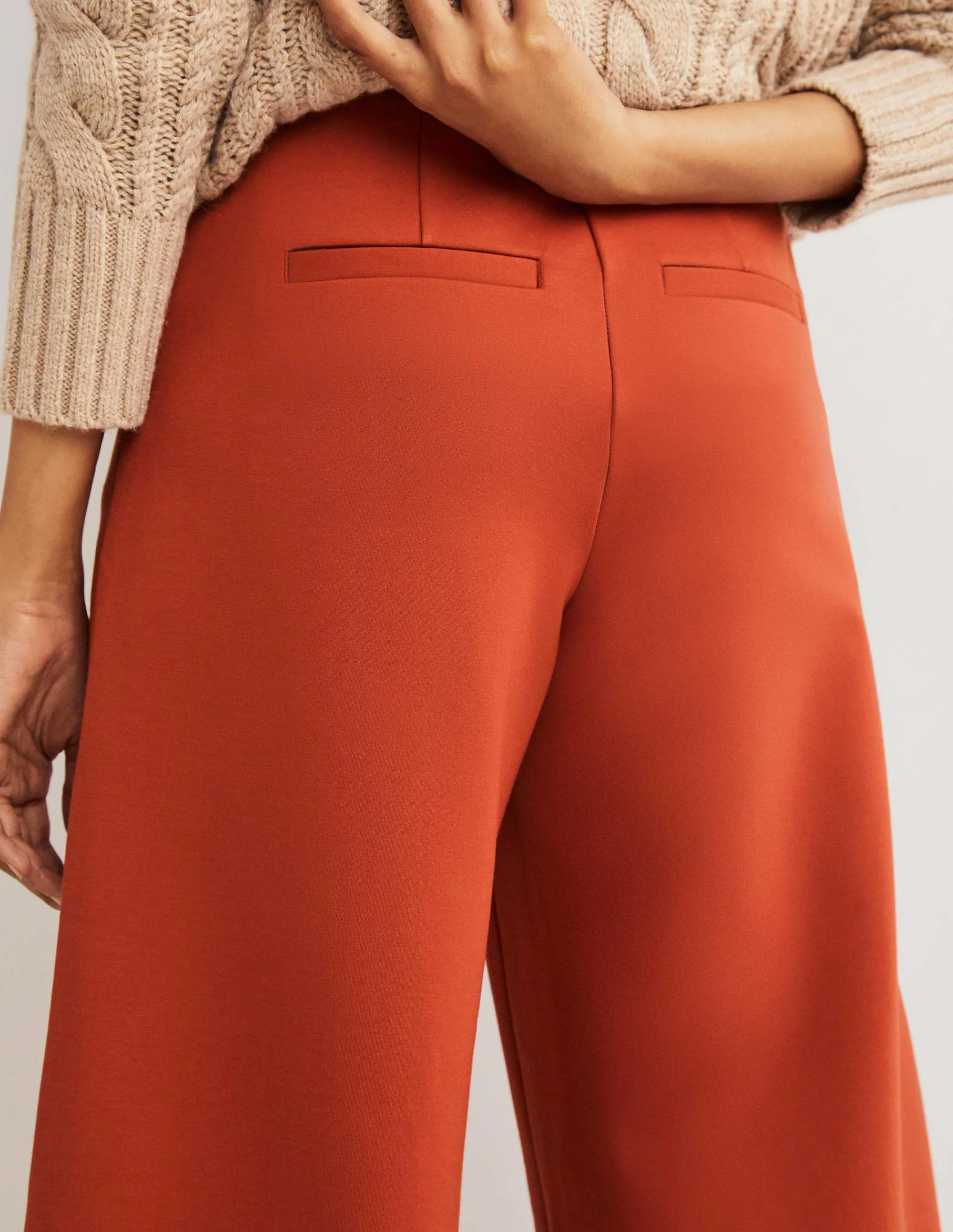 Jersey Wide Leg Culottes-Chilli Oil - Image 2