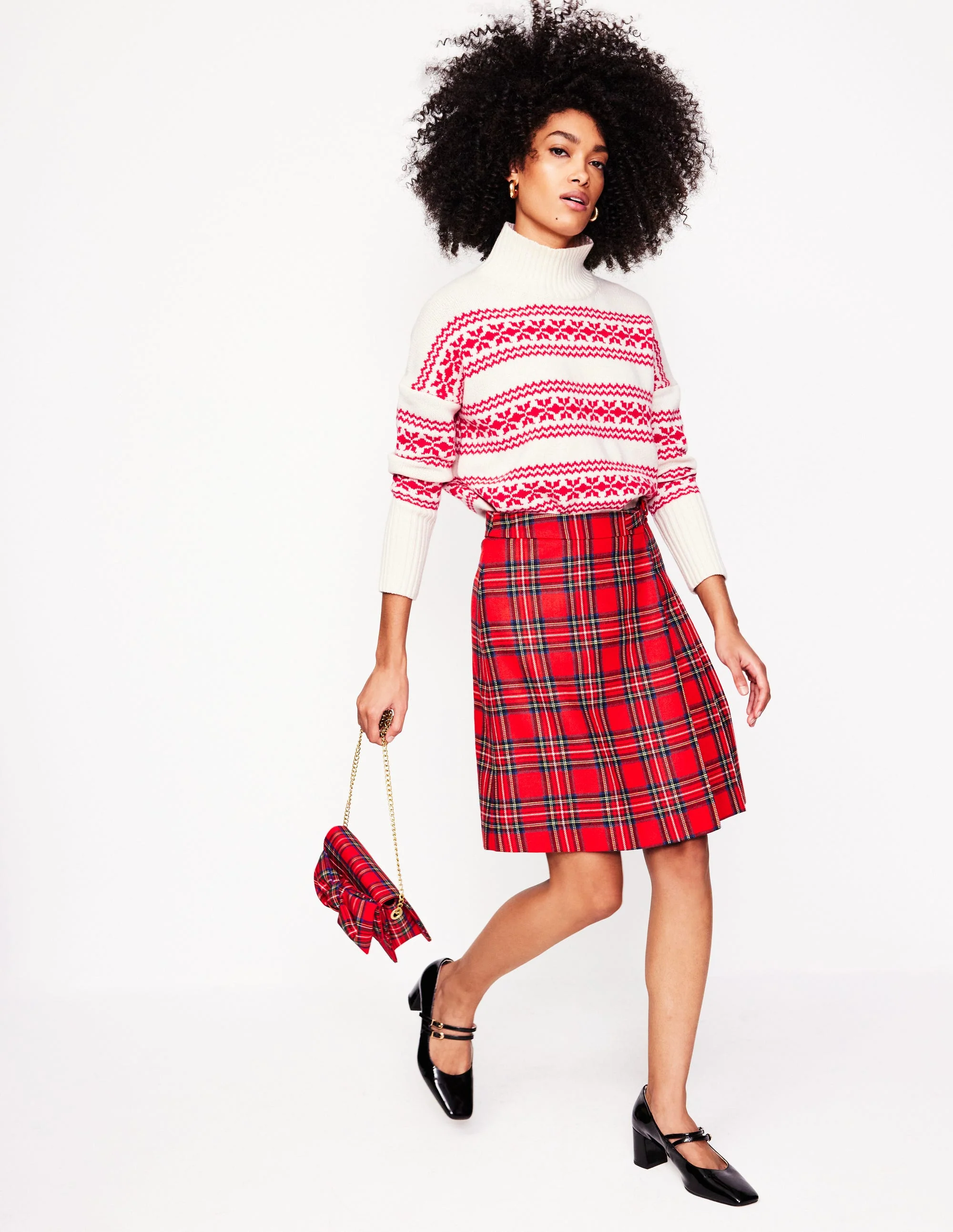 Jessica Oversized Sweater-Red Fair Isle - Image 6