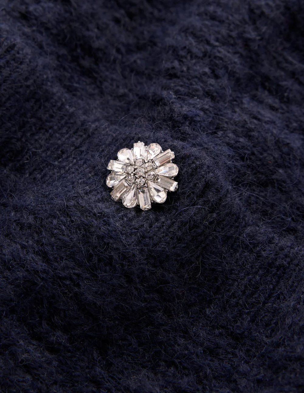 Jewel Button Cardigan-Navy - Image 6