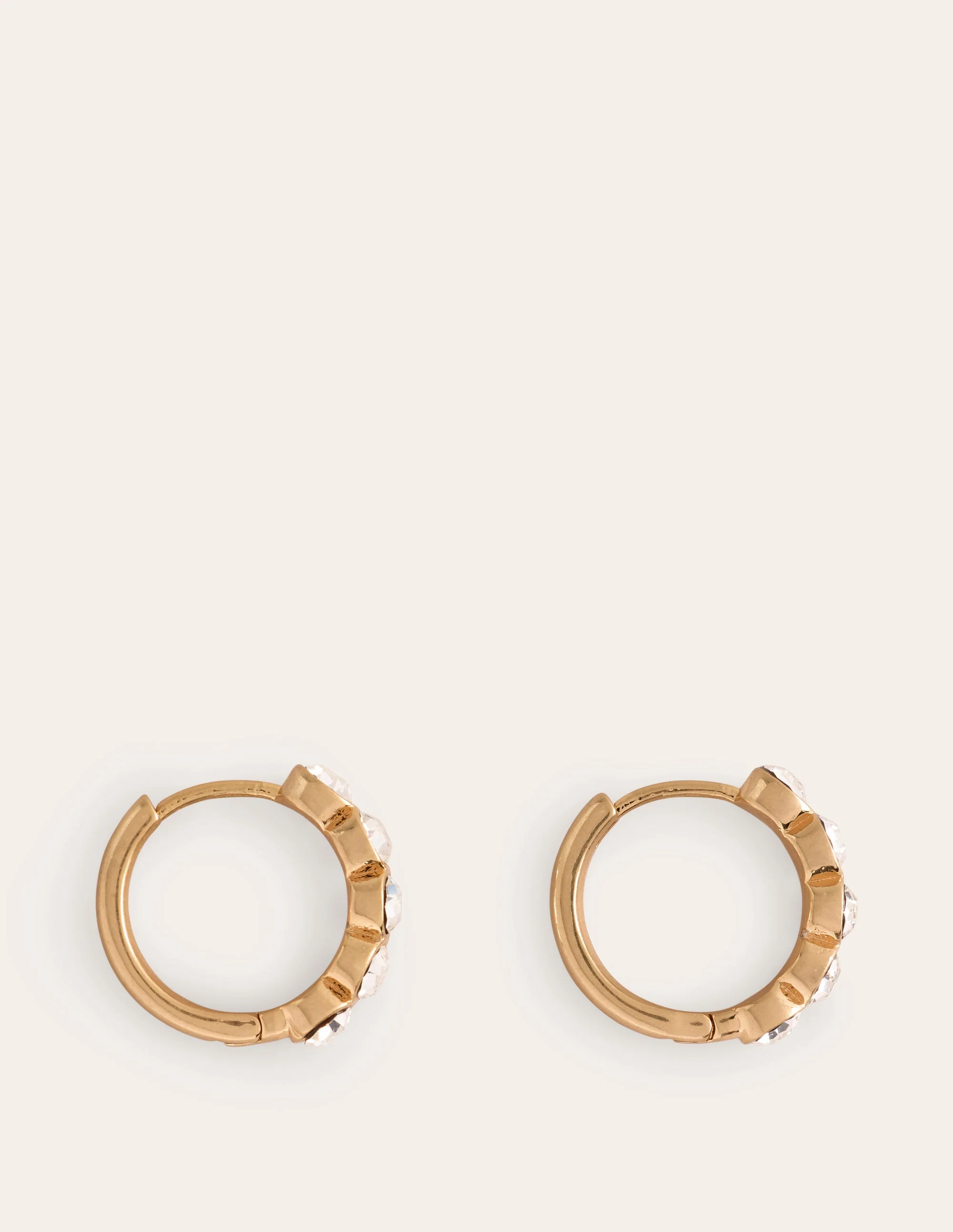 Jewelled Huggie Earrings-Clear - Image 2