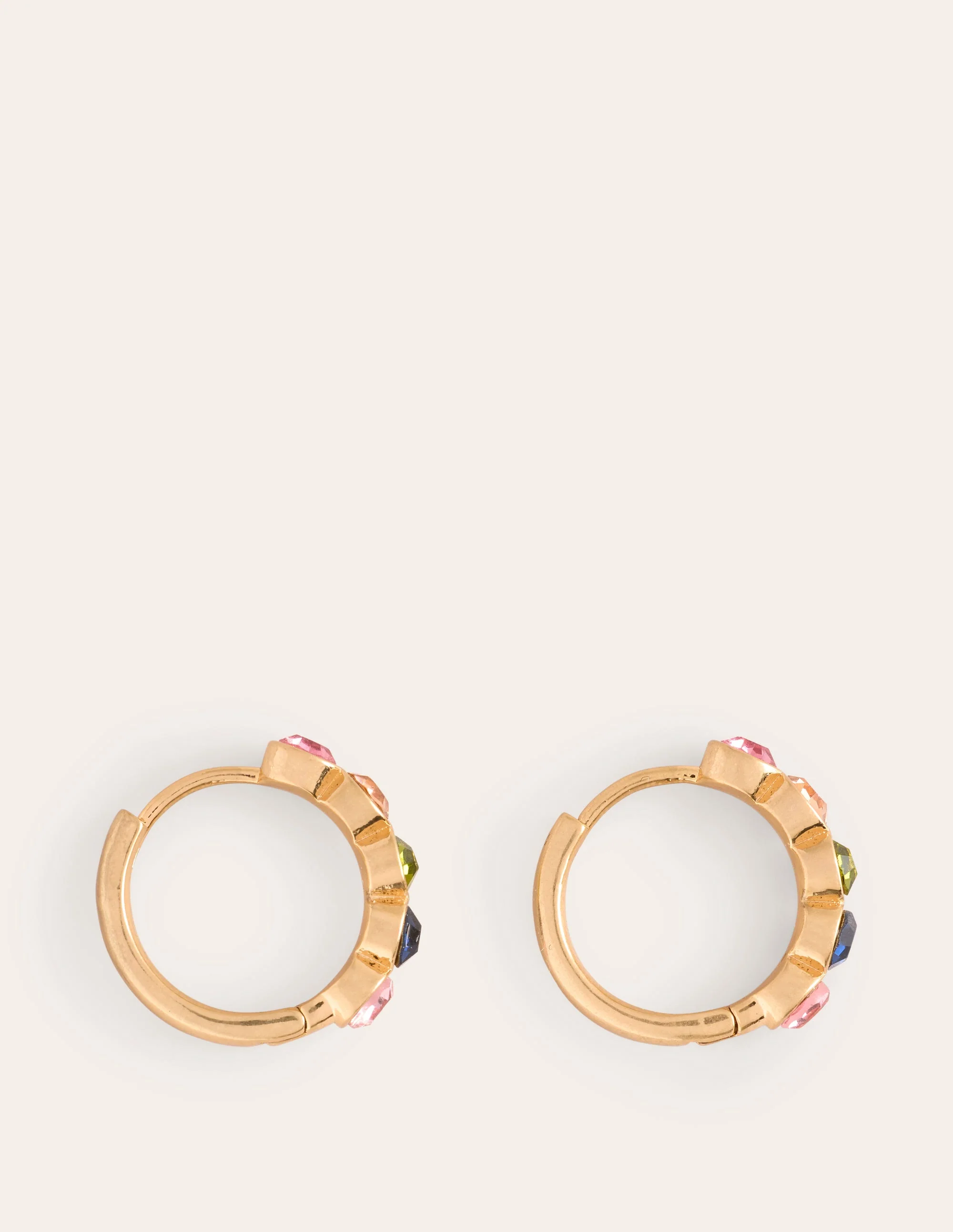 Jewelled Huggie Earrings-Multi - Image 2