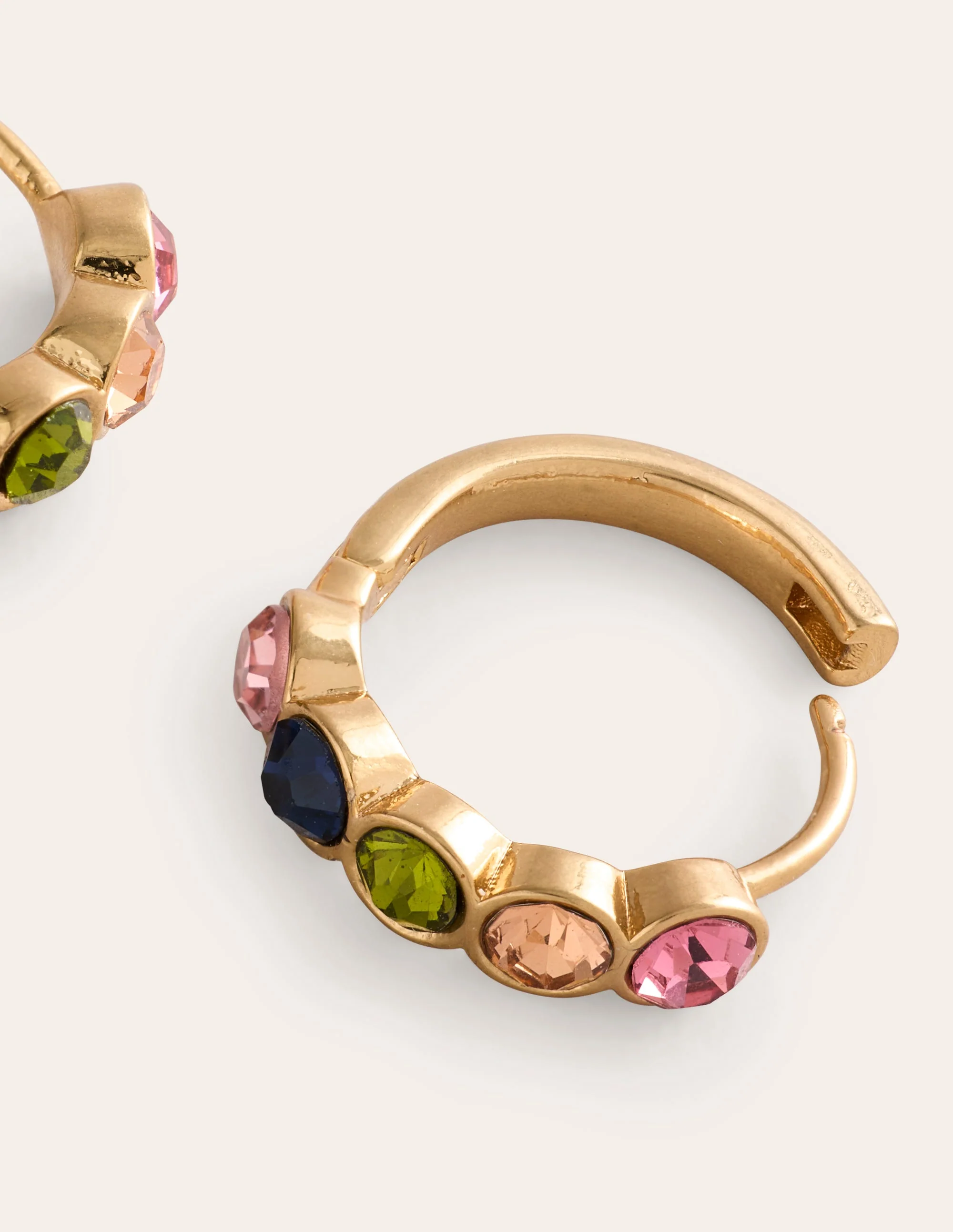 Jewelled Huggie Earrings-Multi - Image 3