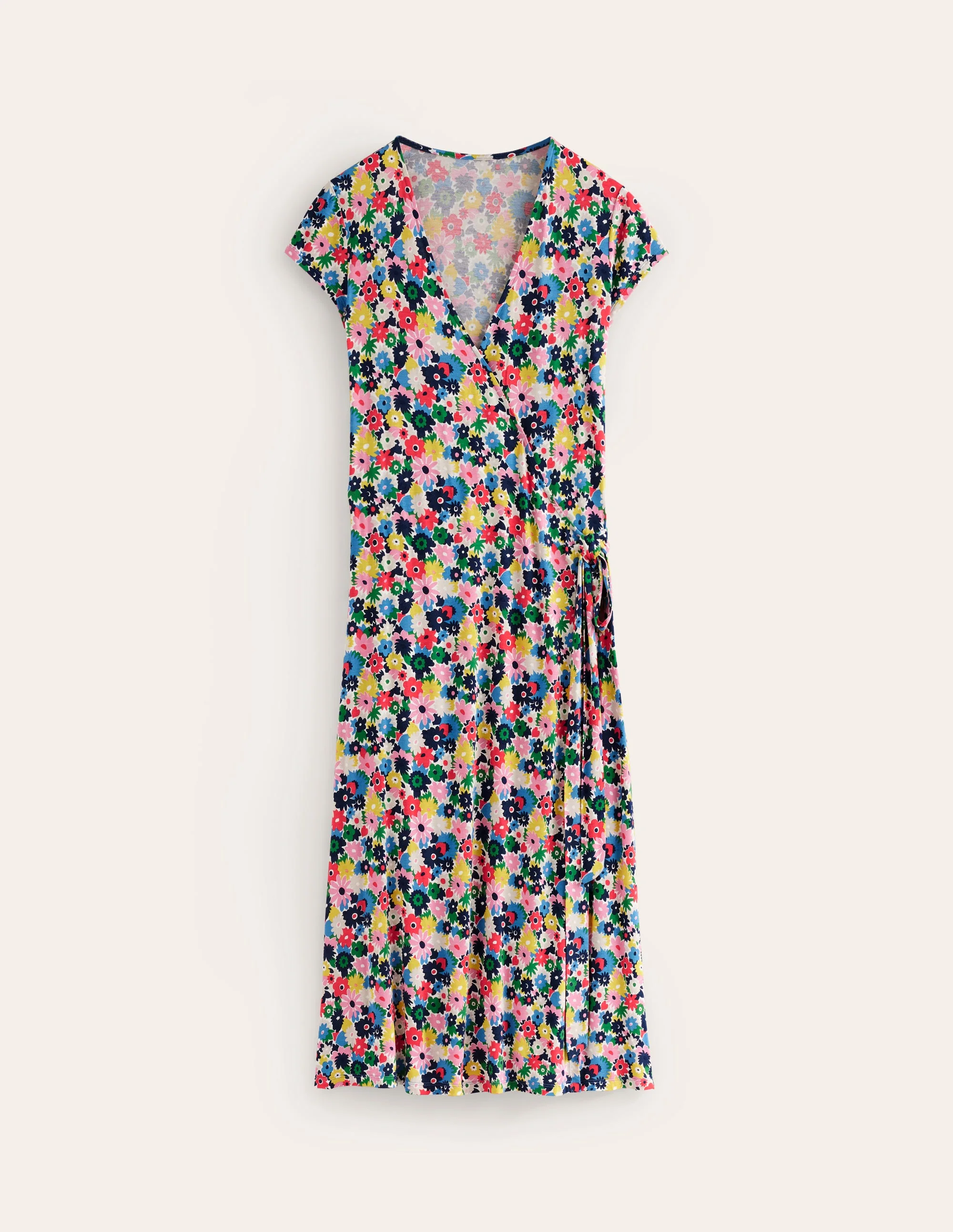 Joanna Cap Sleeve Wrap Dress-Multi, Paintbox Ditsy - Image 6