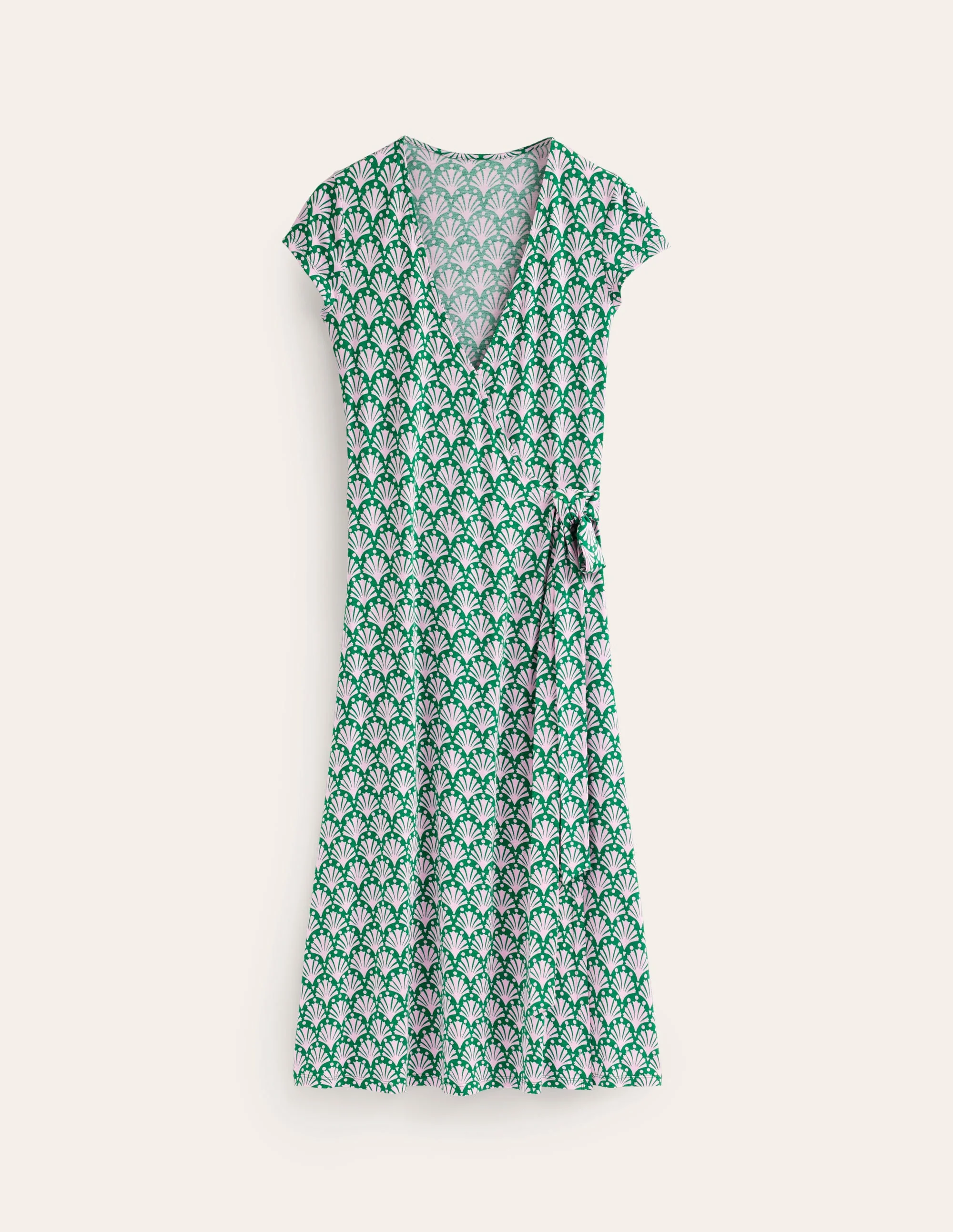 Joanna Cap Sleeve Wrap Dress-Sweet Lilac, Shells - Image 6