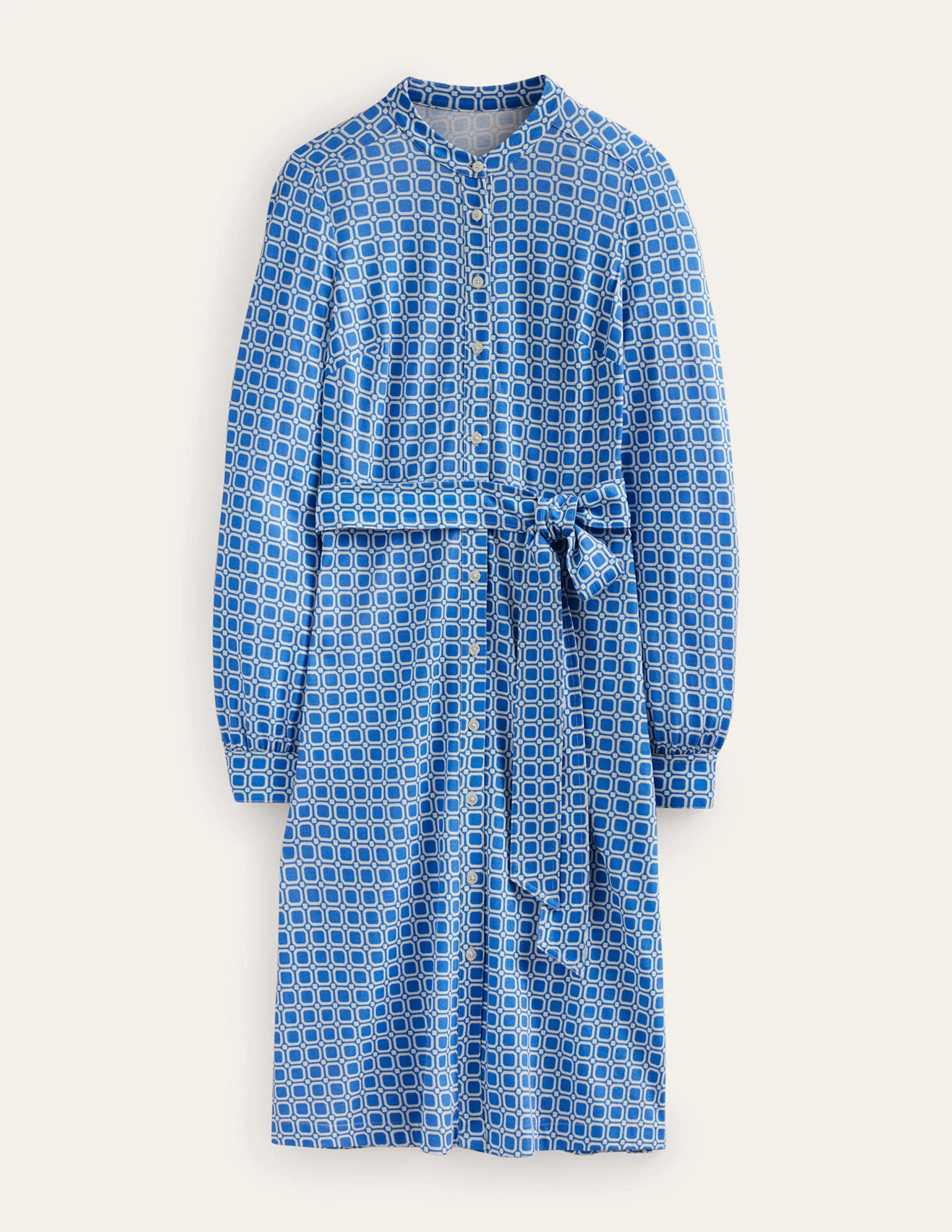 Julia Jersey Shirt Dress-Cyan, Block Cube - Image 7