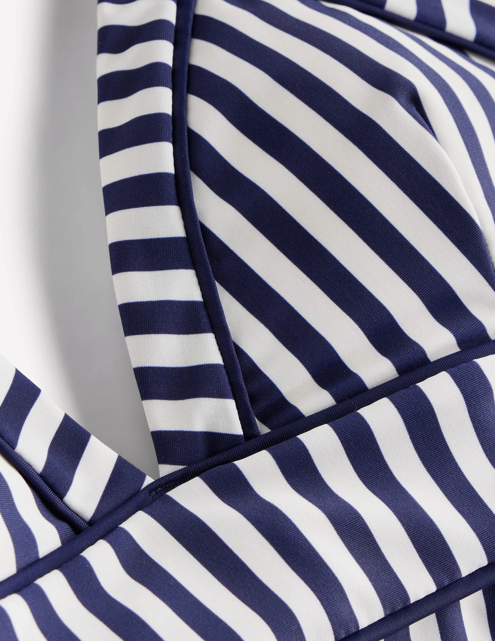 Kasos String V Neck Swimsuit-Navy, Ivory Stripe - Image 5