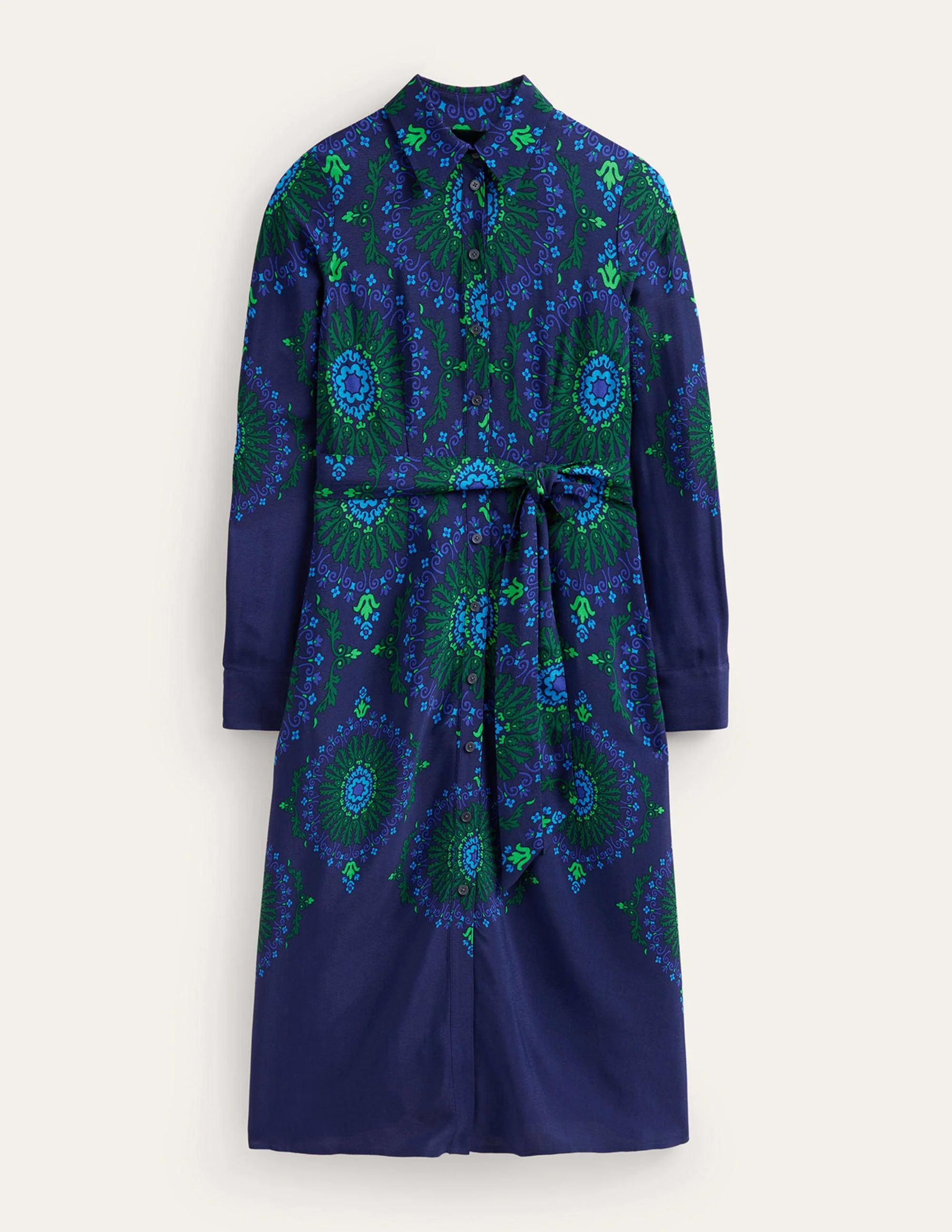 Kate Midi Shirt Dress-French Navy, Artizian Geo - Image 6