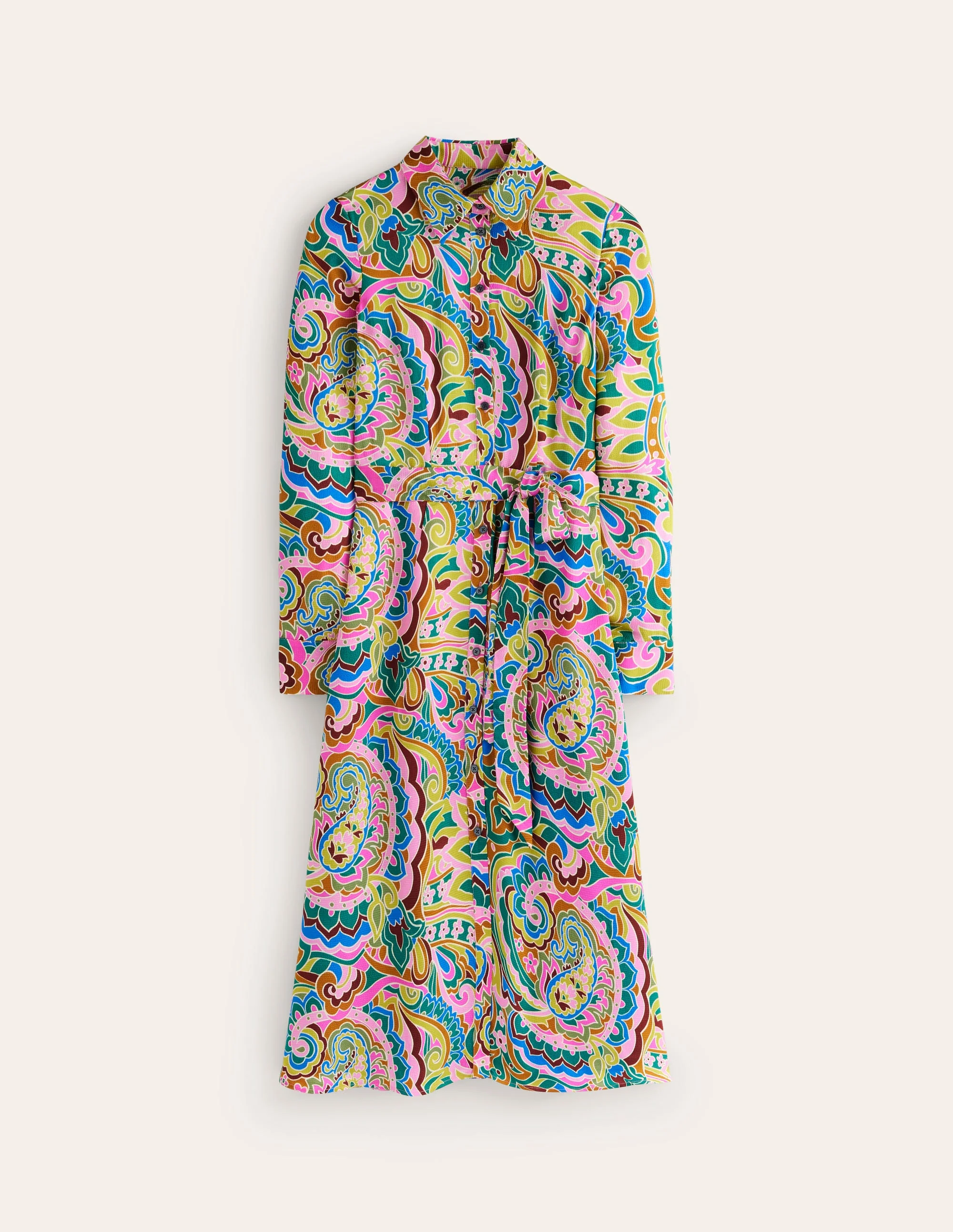 Kate Satin Shirt Dress-Multi, Paisley Pome - Image 6