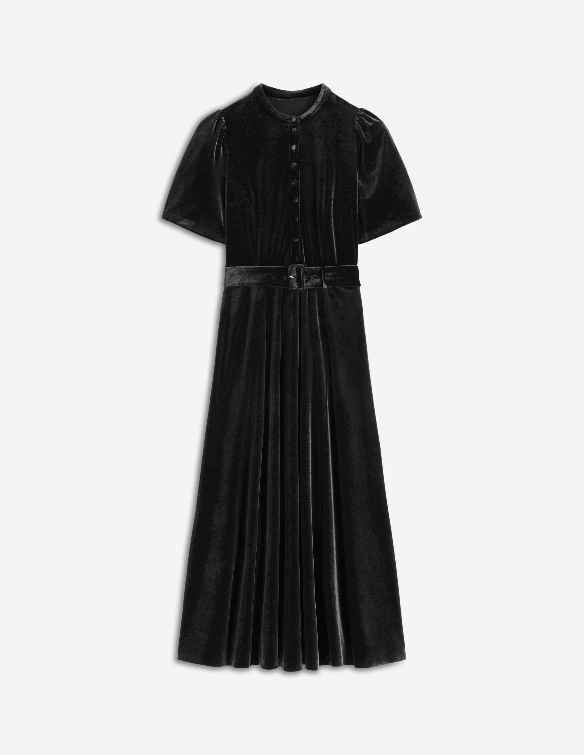 Kate Velvet Shirt Dress-Black - Image 6