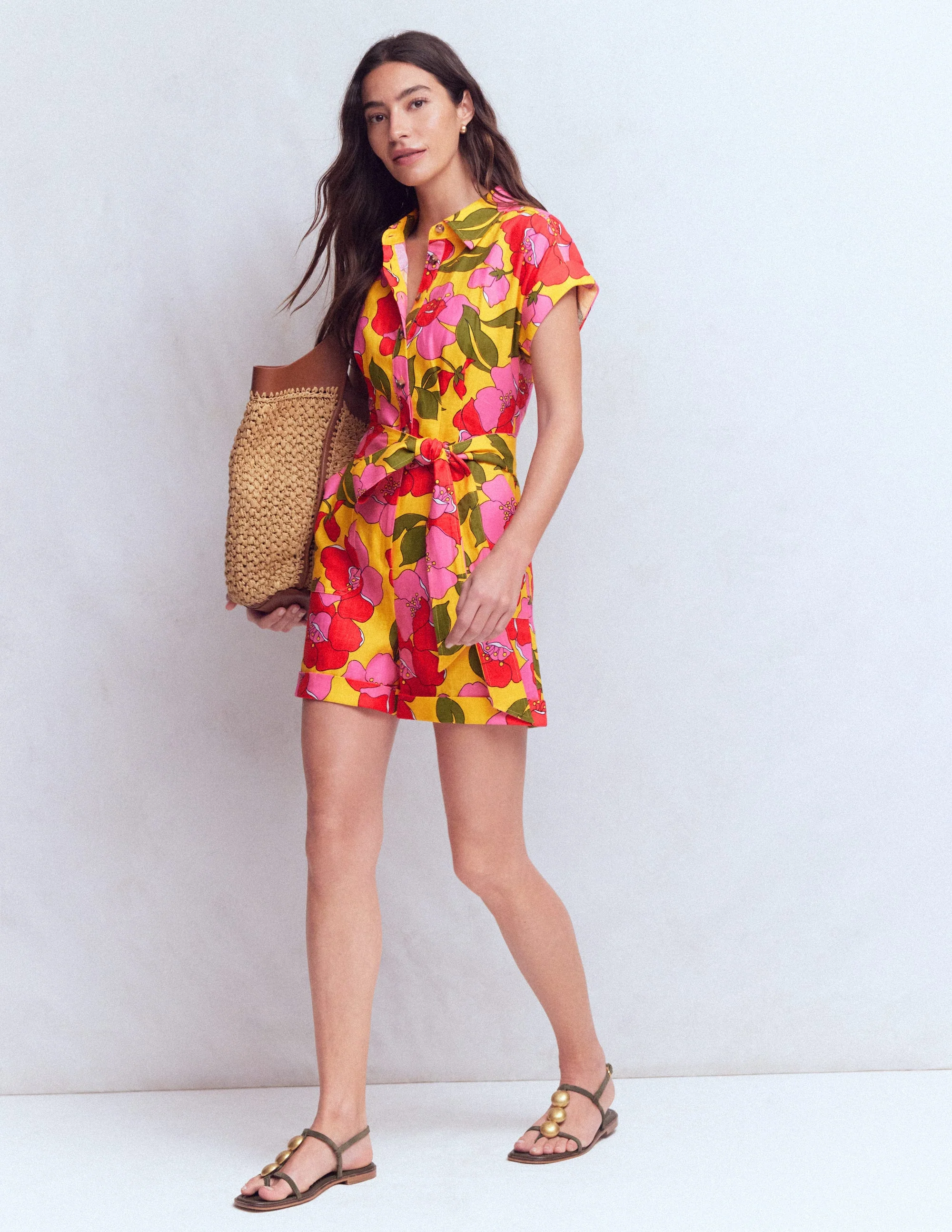 Kay Linen Playsuit-Yellow Radiant Bloom - Image 5