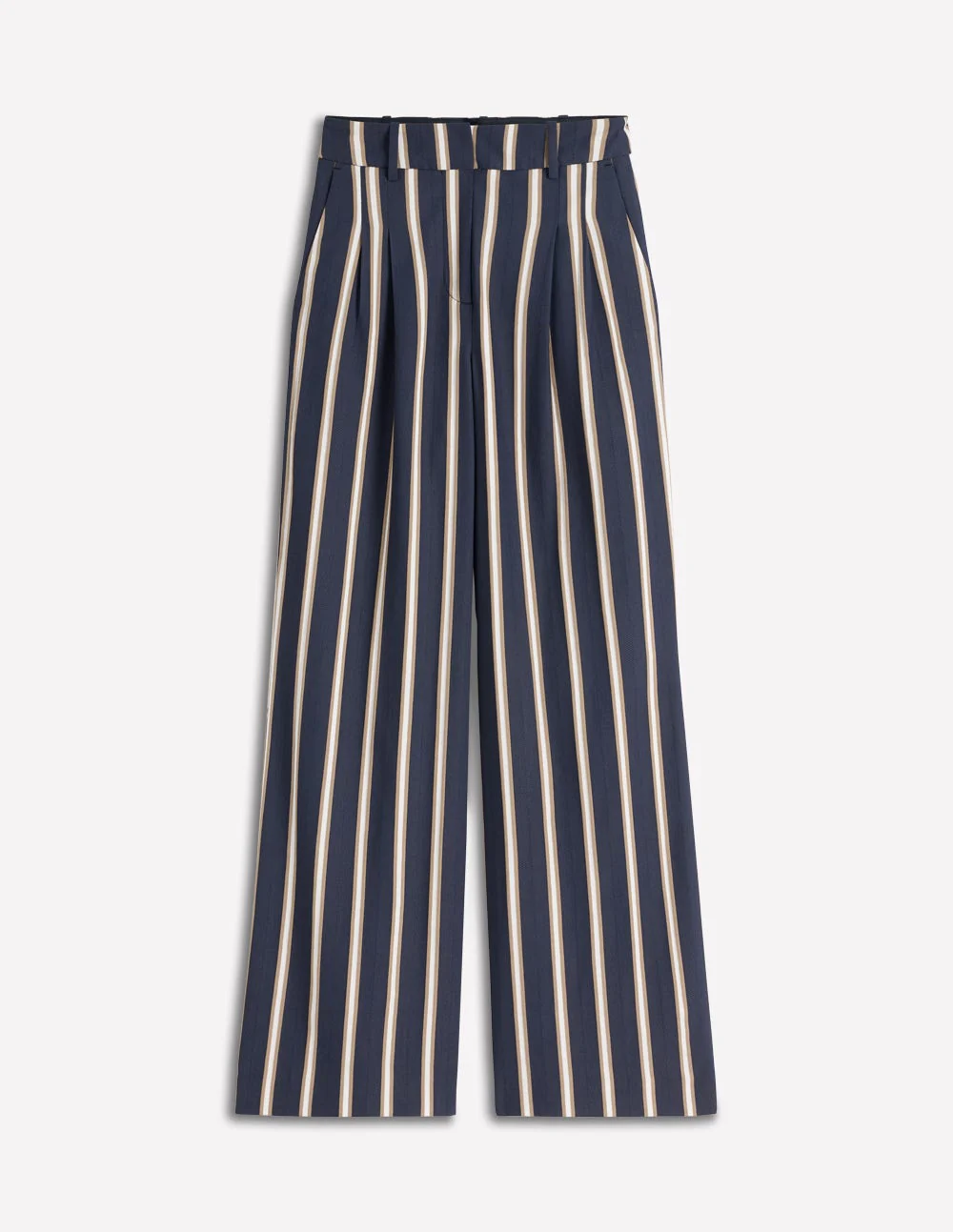 Kensington Tailored Pants-Navy Camel Tram Stripe - Image 6
