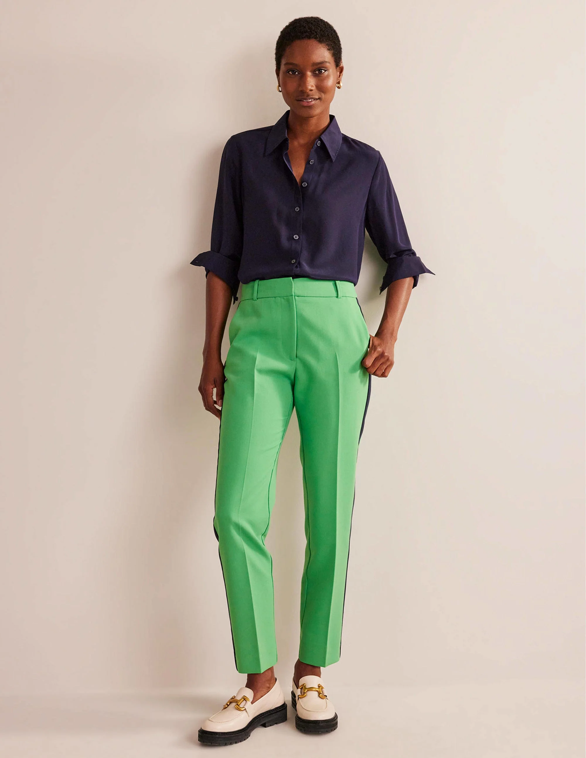 Kew Side Stripe Pants-Bright green w/side stripe - Image 5