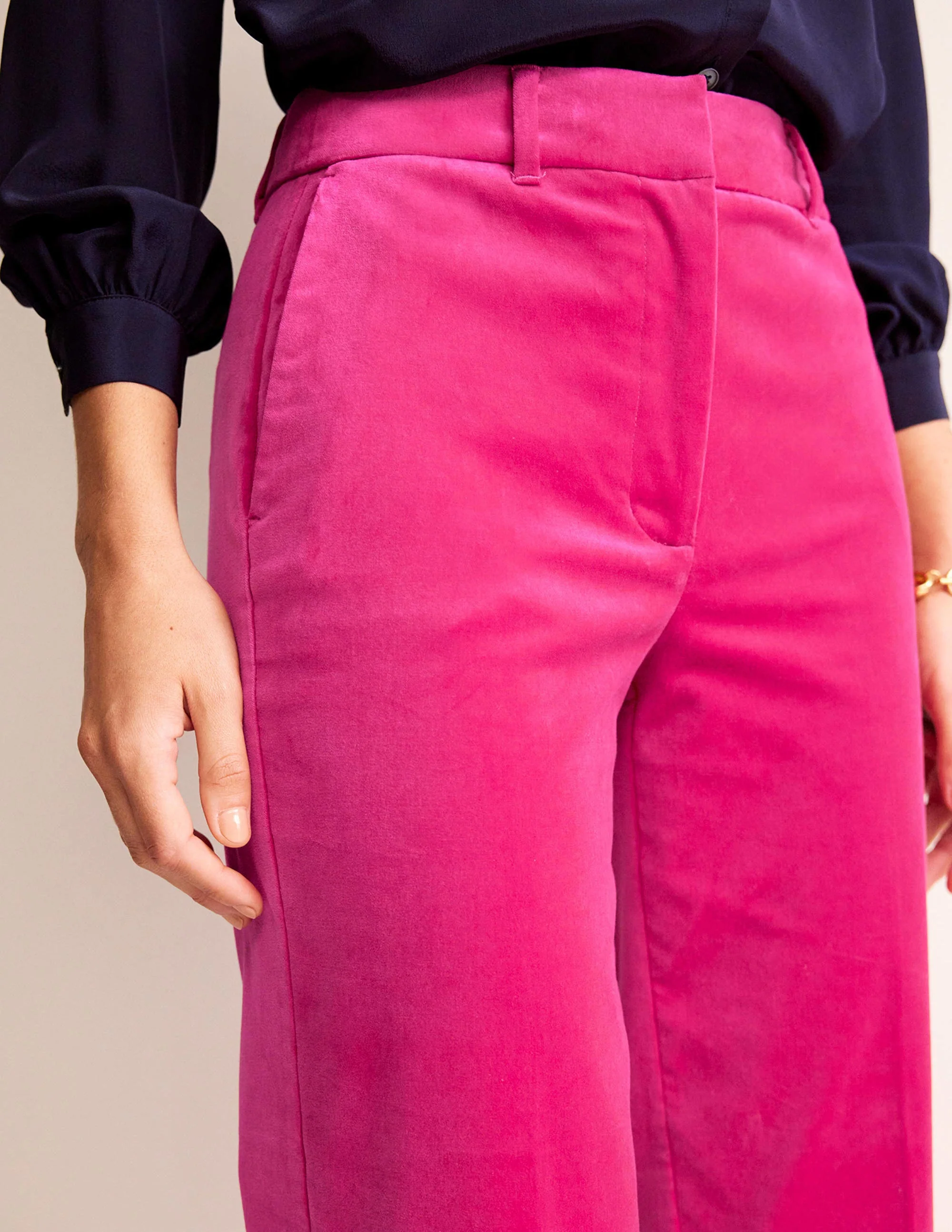 Kew Velvet Pants-Vibrant Pink - Image 2