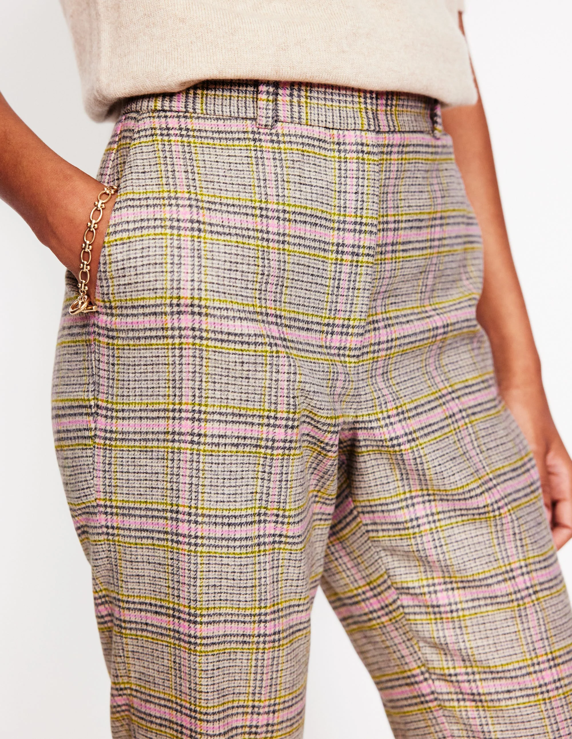 Kew Wool Blend Pants-Prince of Wales Check - Image 2