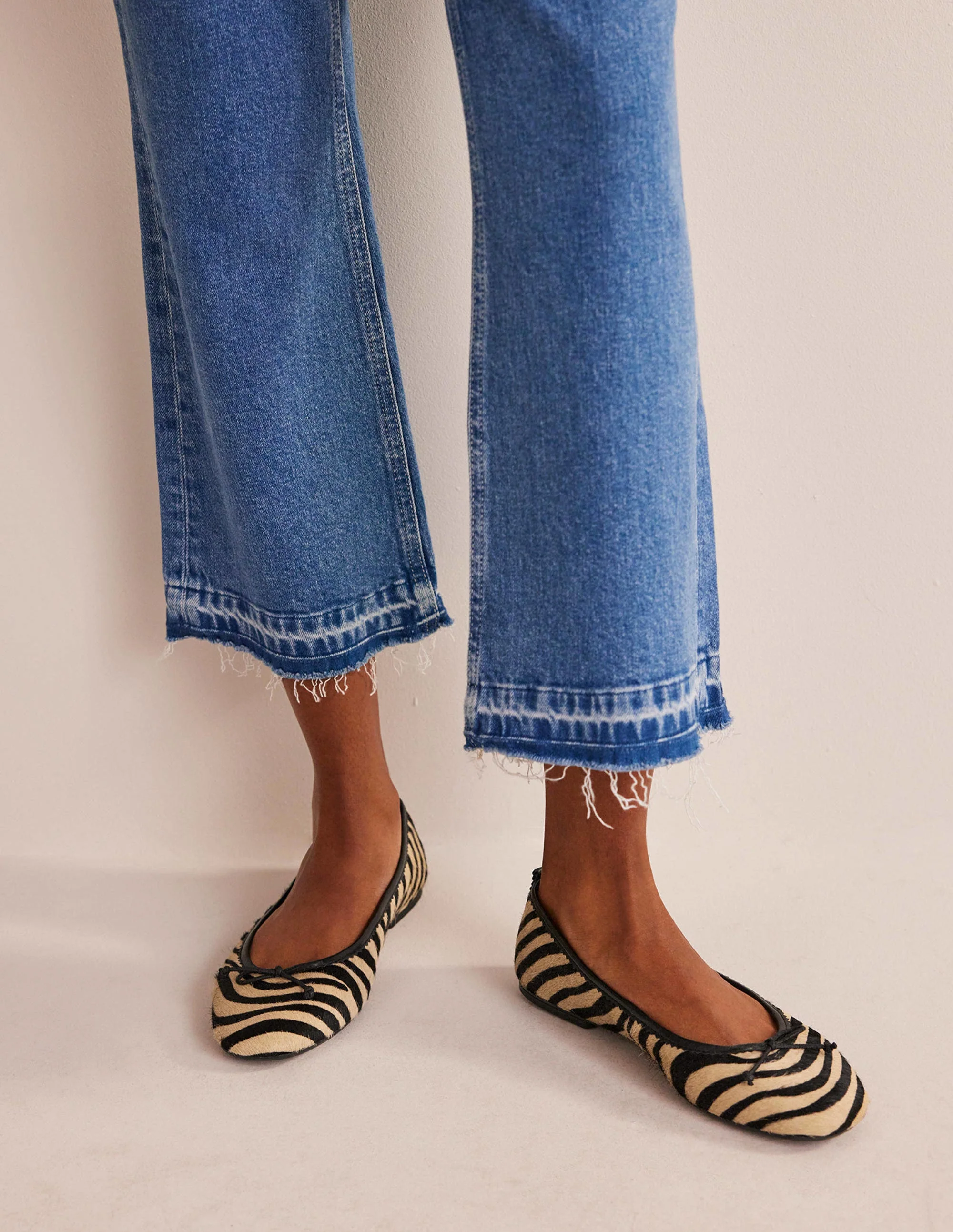 Kitty Flexi Sole Ballet Flats-Zebra Pony Hair