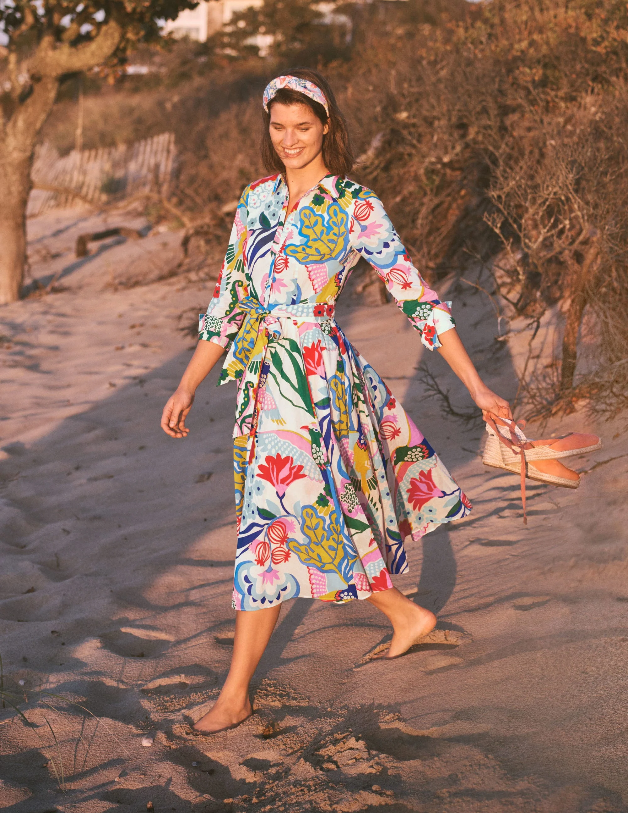 Kitty Midi Shirt Dress-Ivory, Exotic Escape - Image 6
