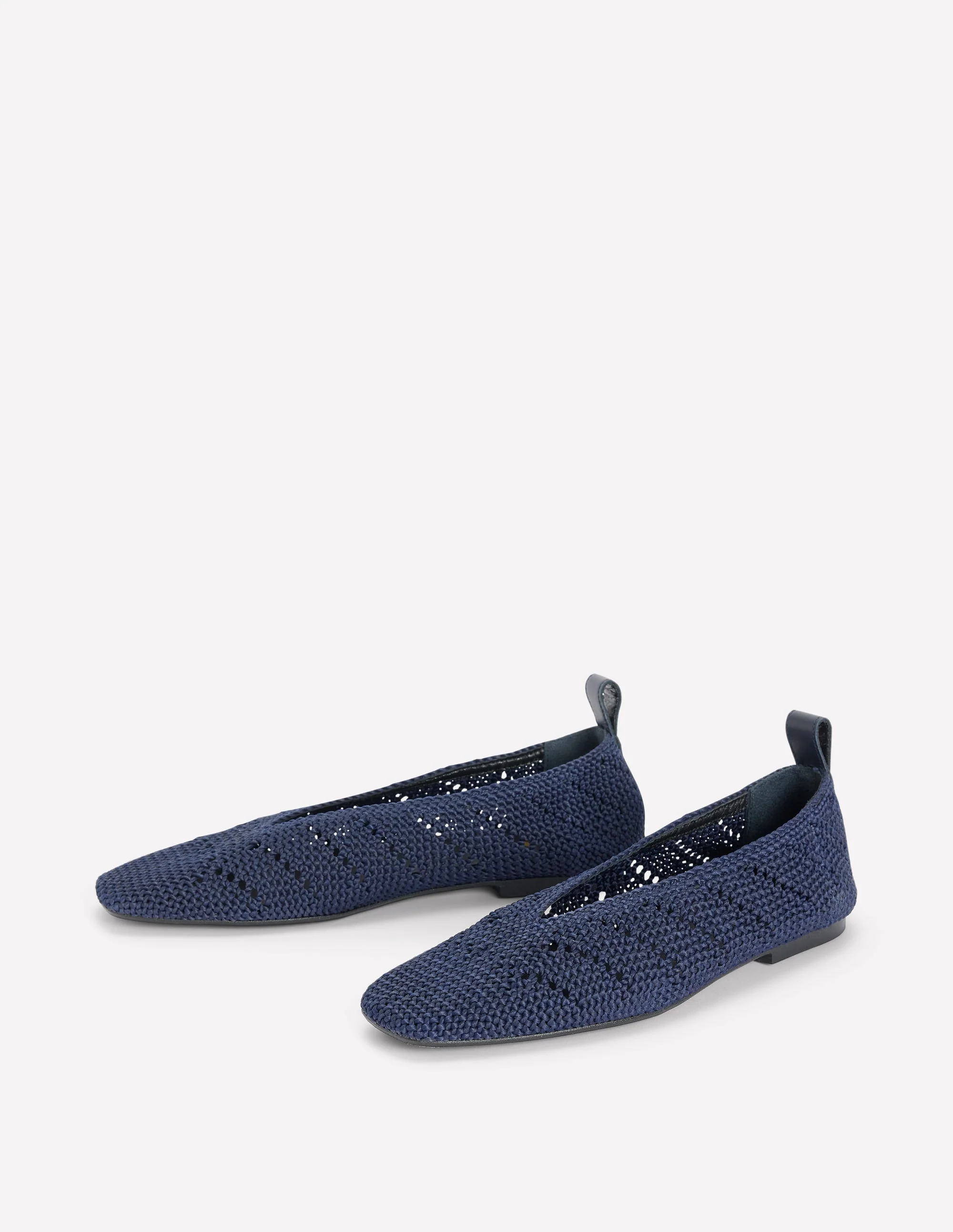 Knitted Ballet Flats-Navy - Image 3
