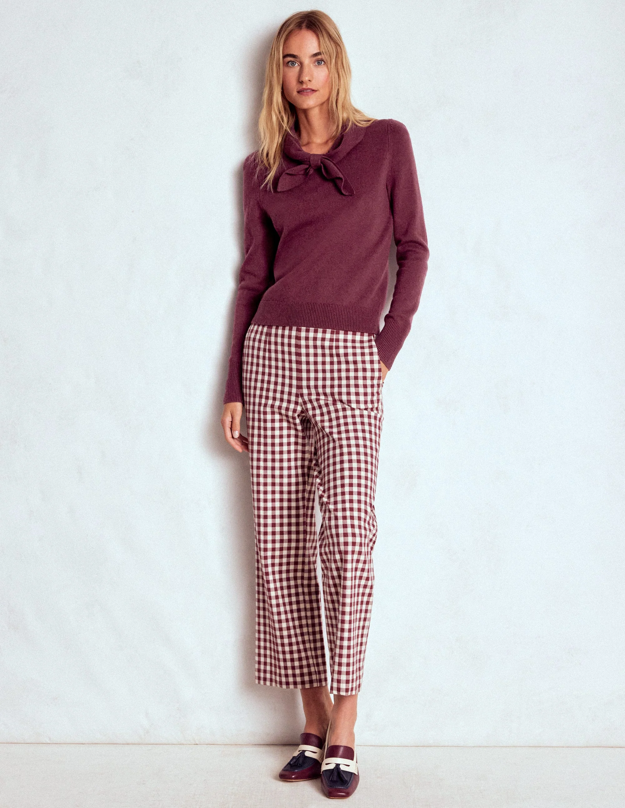 Knitted Bow Sweater-Deep Wisteria - Image 4