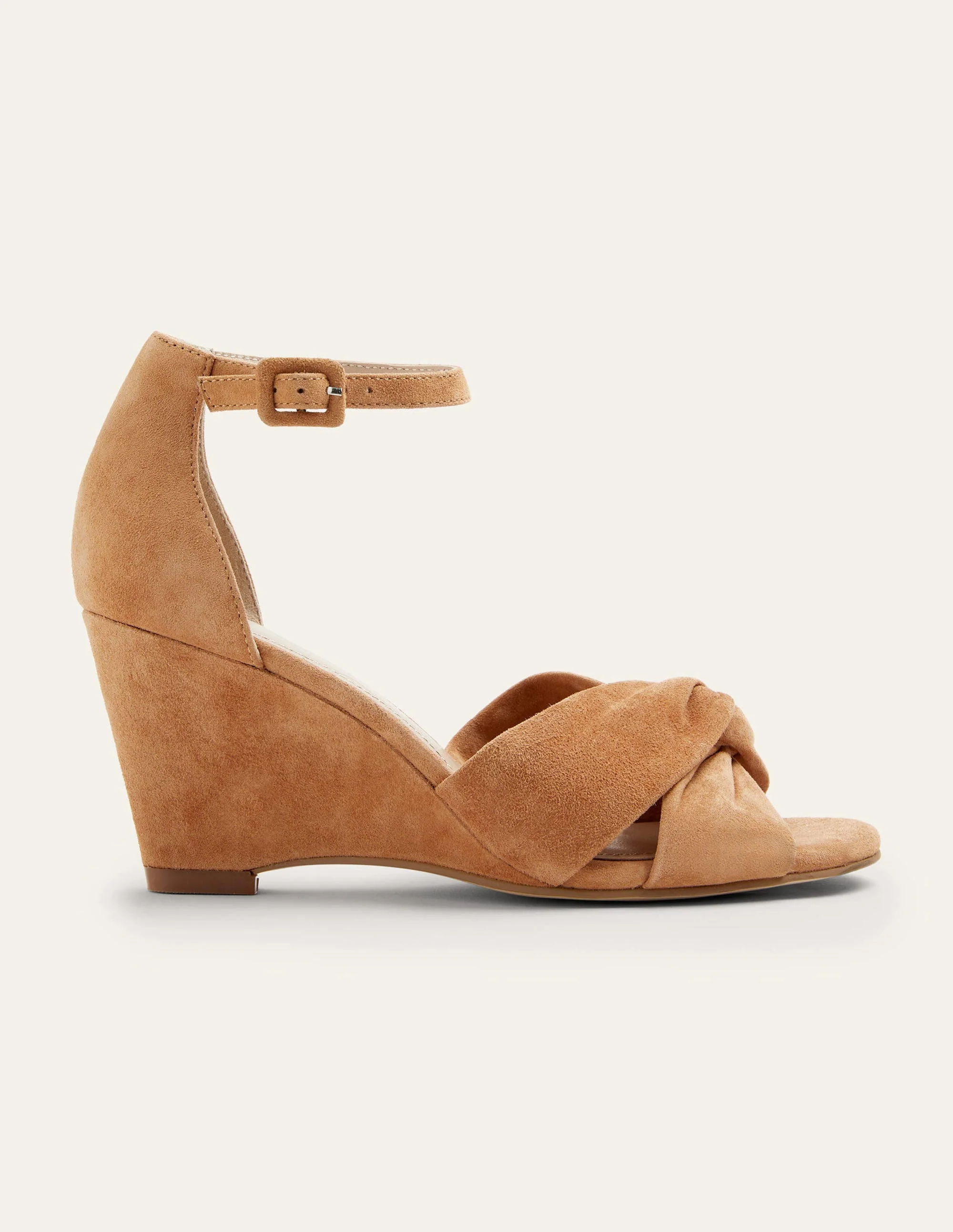 Knot Front Wedge Sandal-Light Tan - Image 2