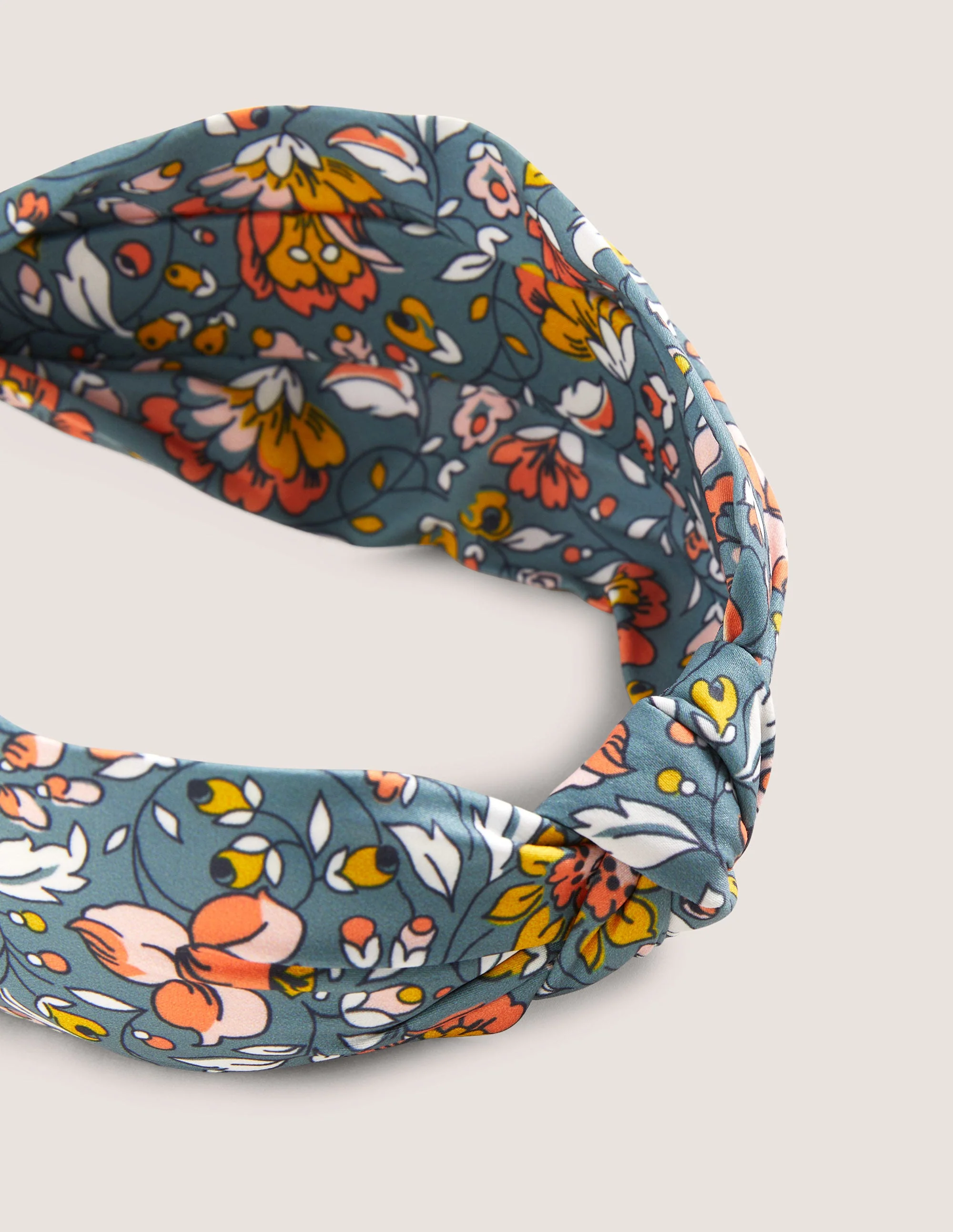 Knotted Headband-Mid Blue, Botanic Meadow - Image 2