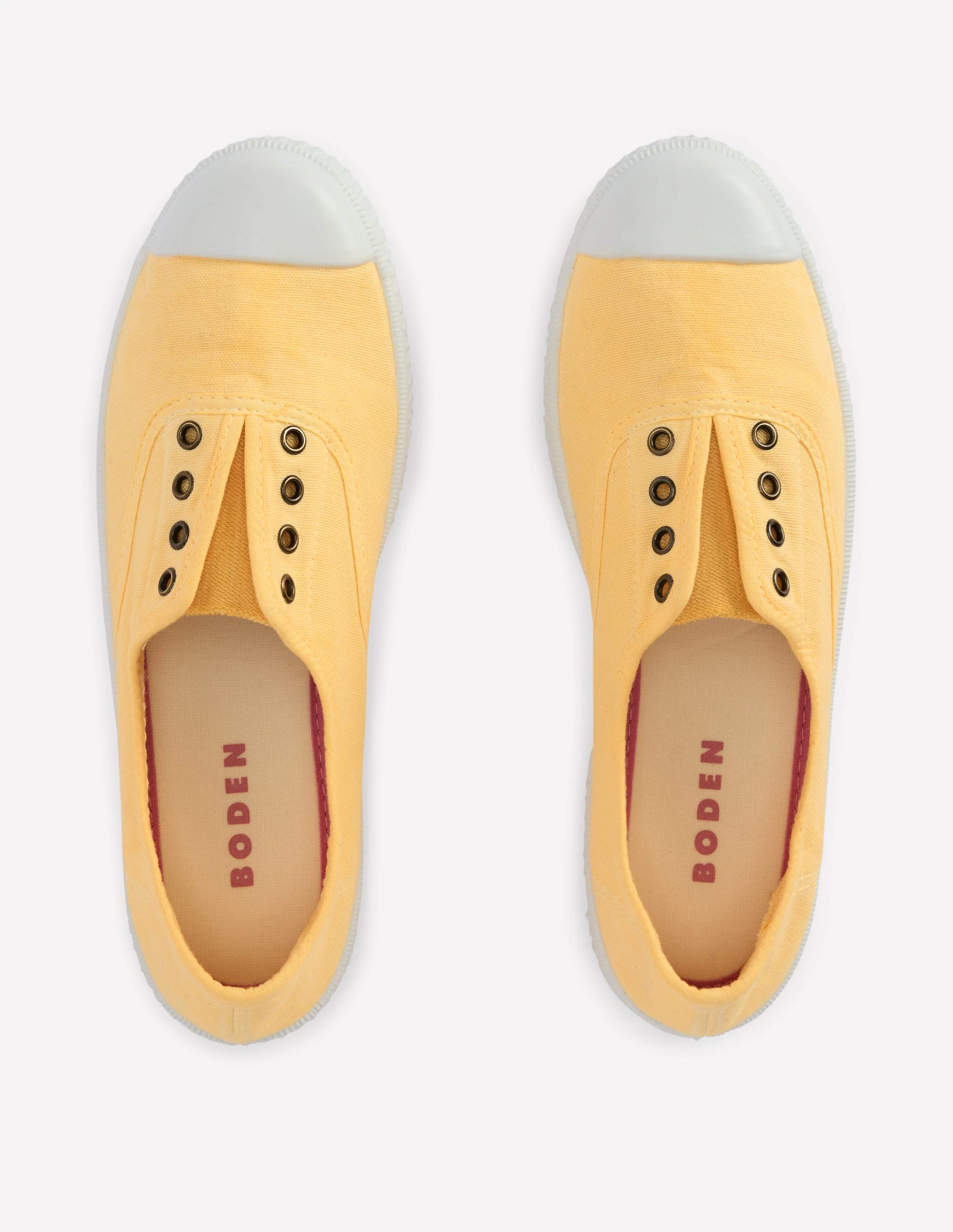 Laceless Canvas Plimsoll-Buttercream - Image 5