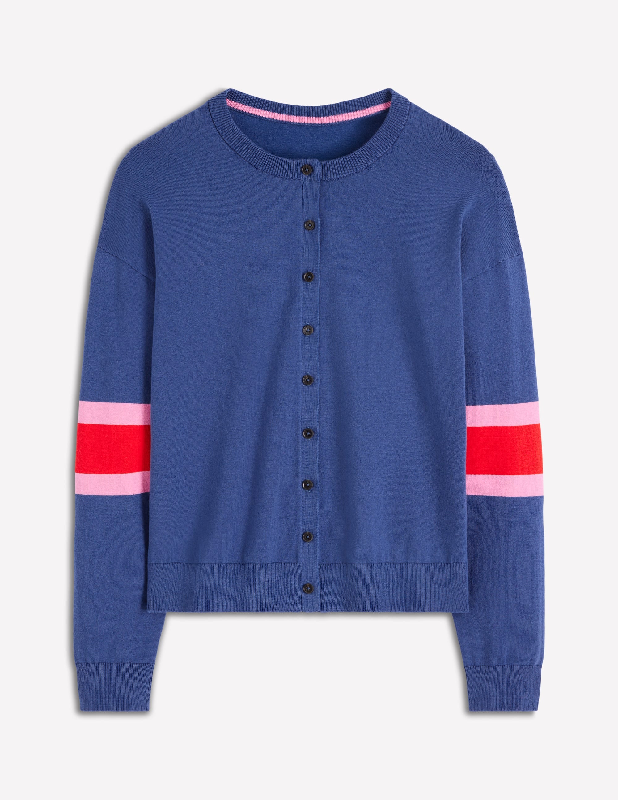 Lara Relaxed Cotton Cardigan-Denim Blue - Image 5
