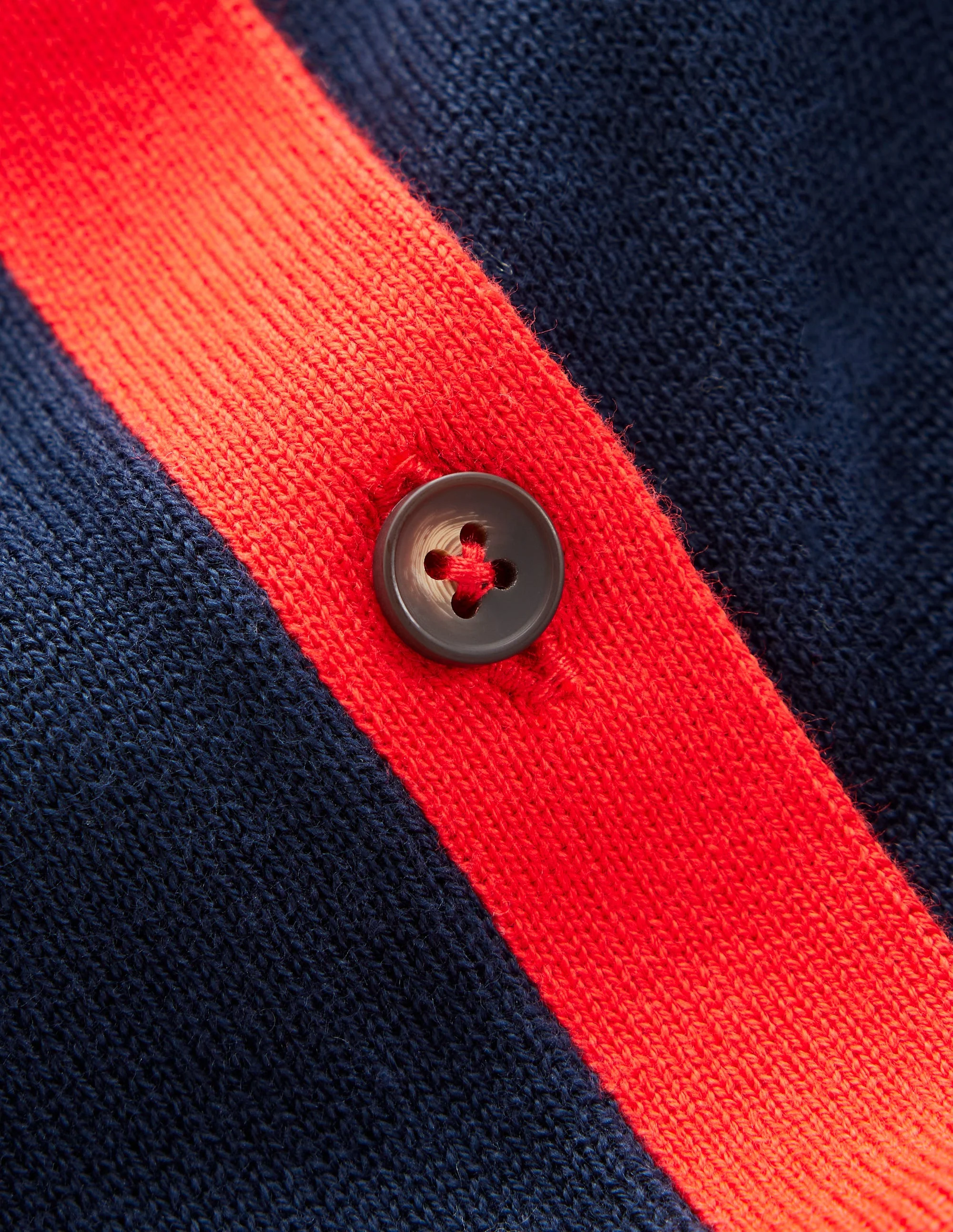 Lara Relaxed Cotton Cardigan-Navy, Poppy Red - Image 6