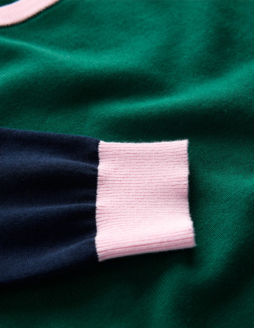 Lara Relaxed Cotton Jumper-Emerald Night, Navy - Image 6
