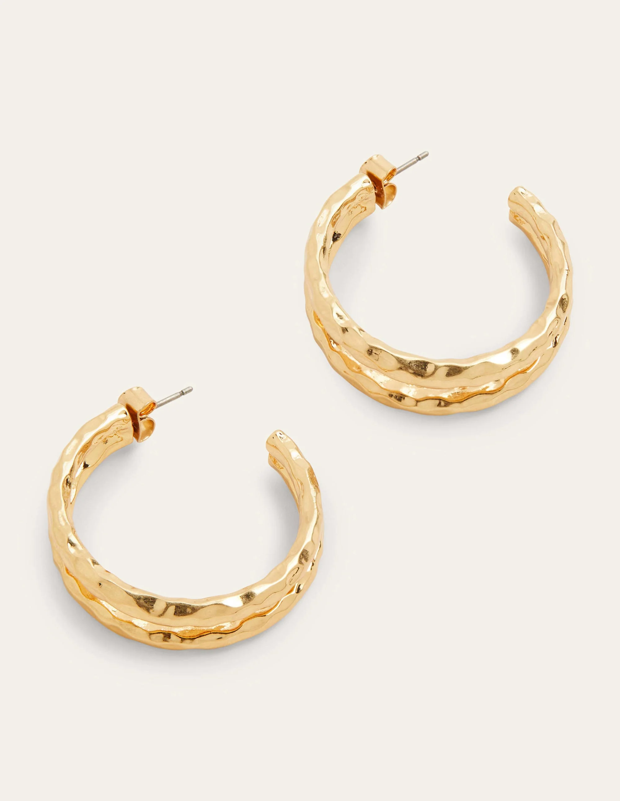 Large Double Hoop Earrings-Gold - Image 2