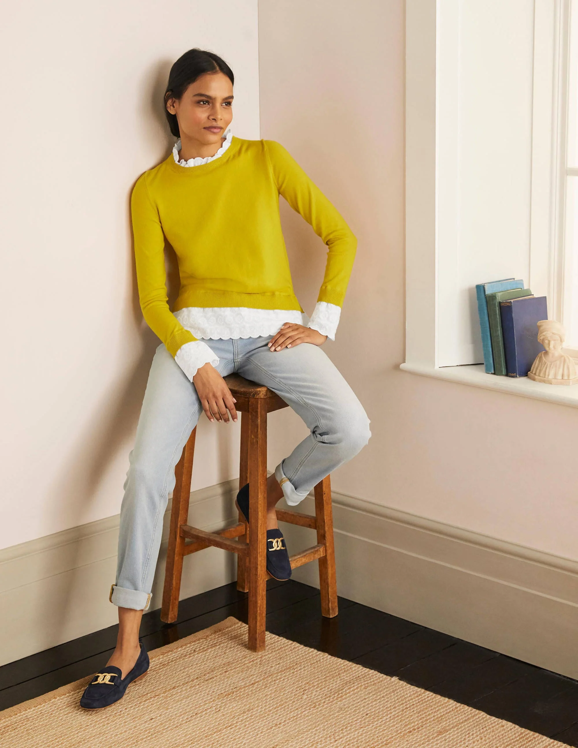Lauderdale Frill Sweater-Chartreuse - Image 2